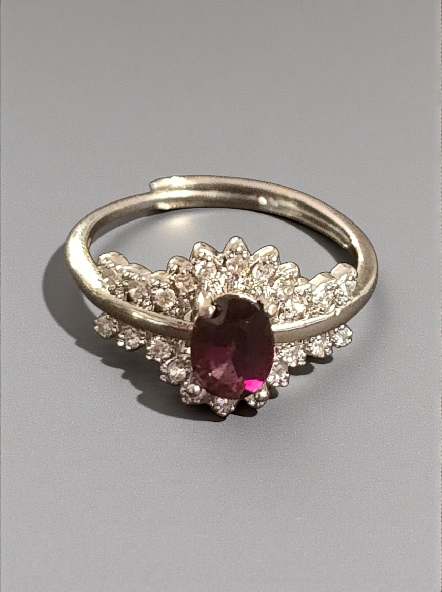 The Royal Blush Heirloom: January Garnet Crystal Ring