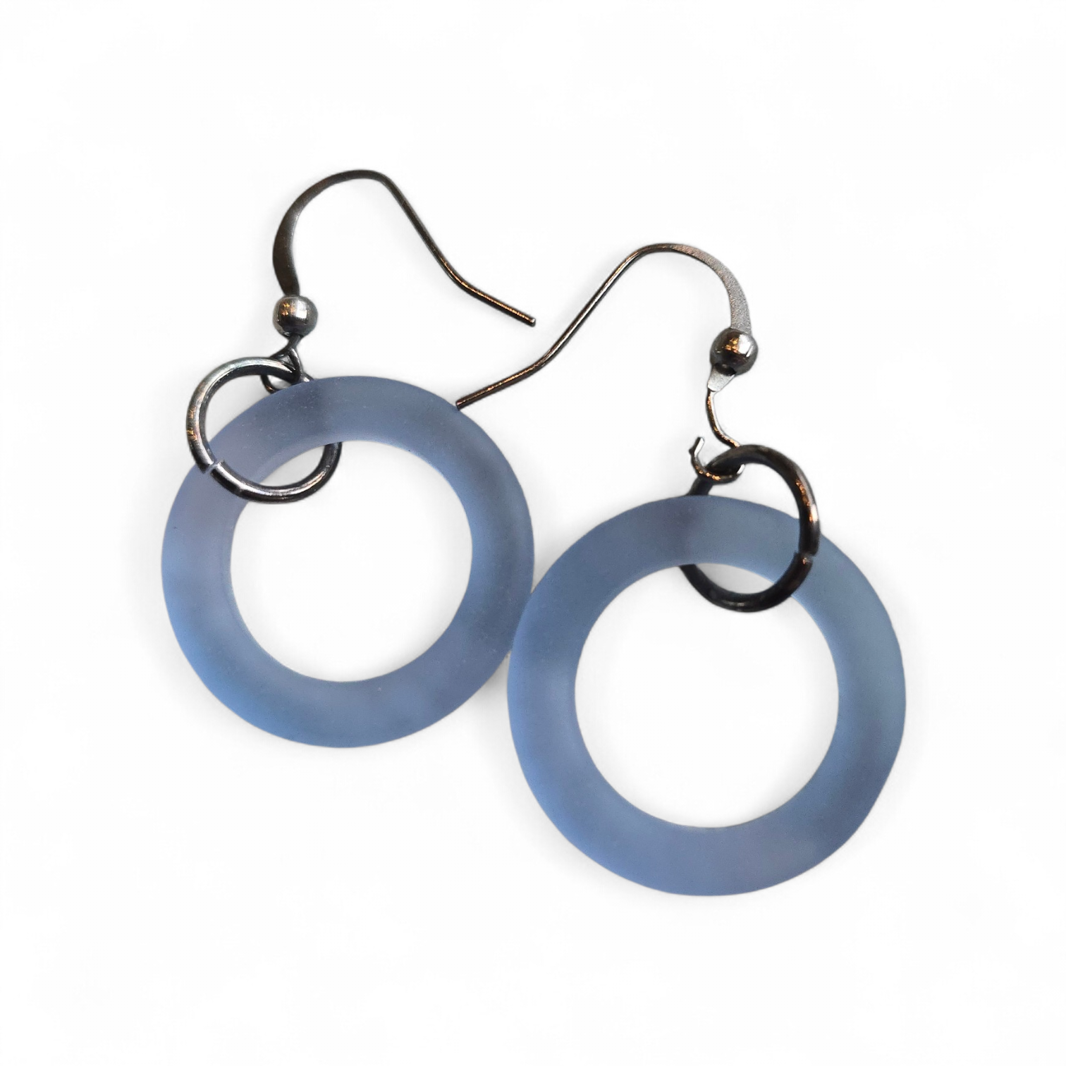 Embrace the Ocean's Beauty: Circular Sea Glass Dangle Earrings
