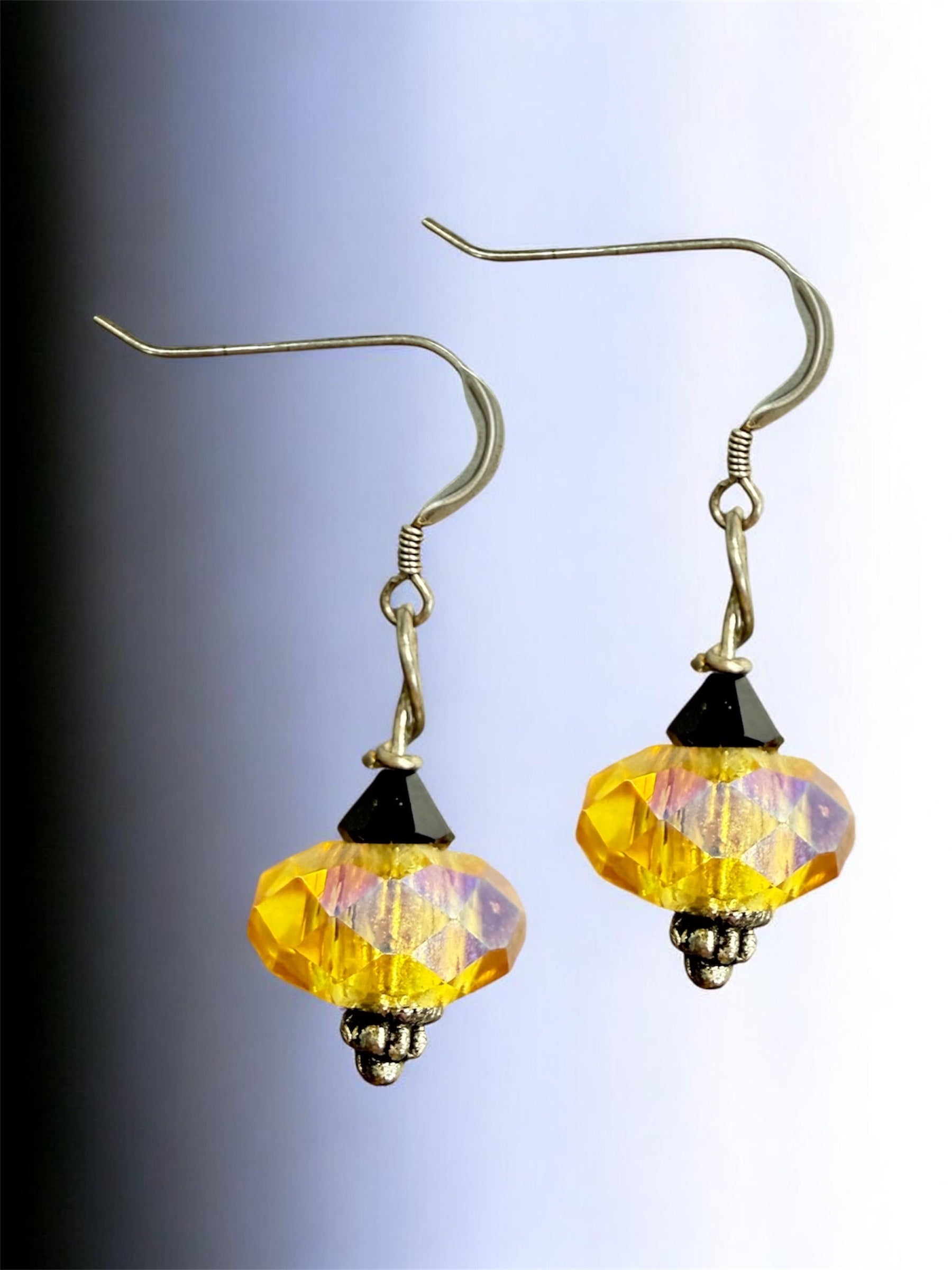 Gameday Glitz: Two-Tone Faceted Crystal Earrings | Team Color Jewelry