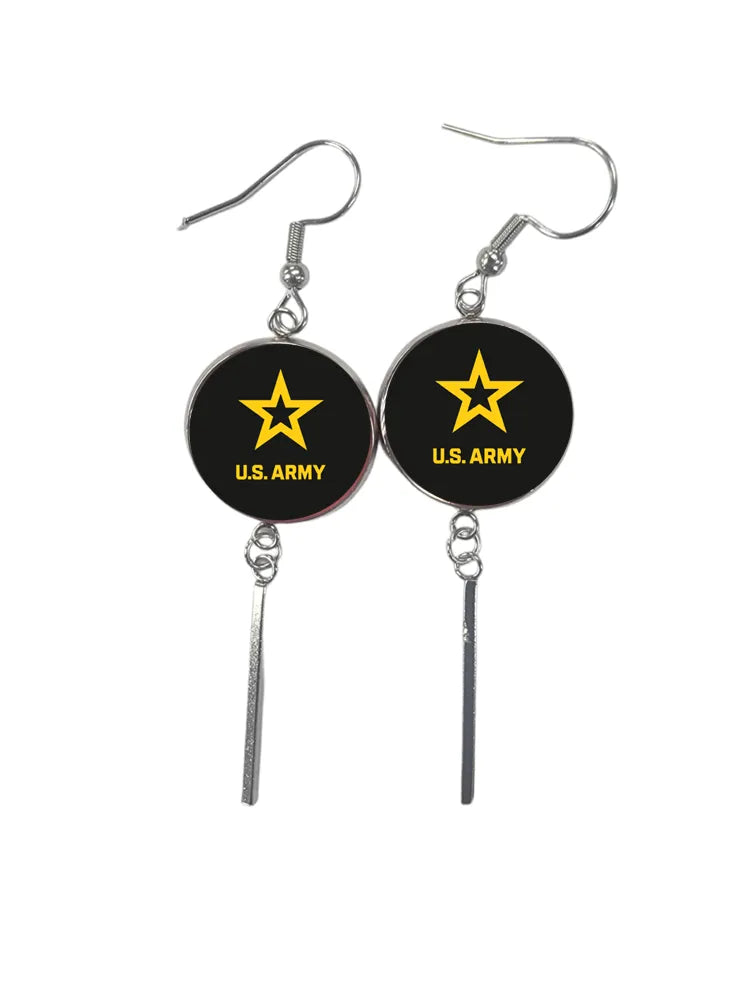 Military Charm Earrings | Army, Air Force, Coast Guard, Marine Corps, Space Force | Made in the USA |Officially Licensed