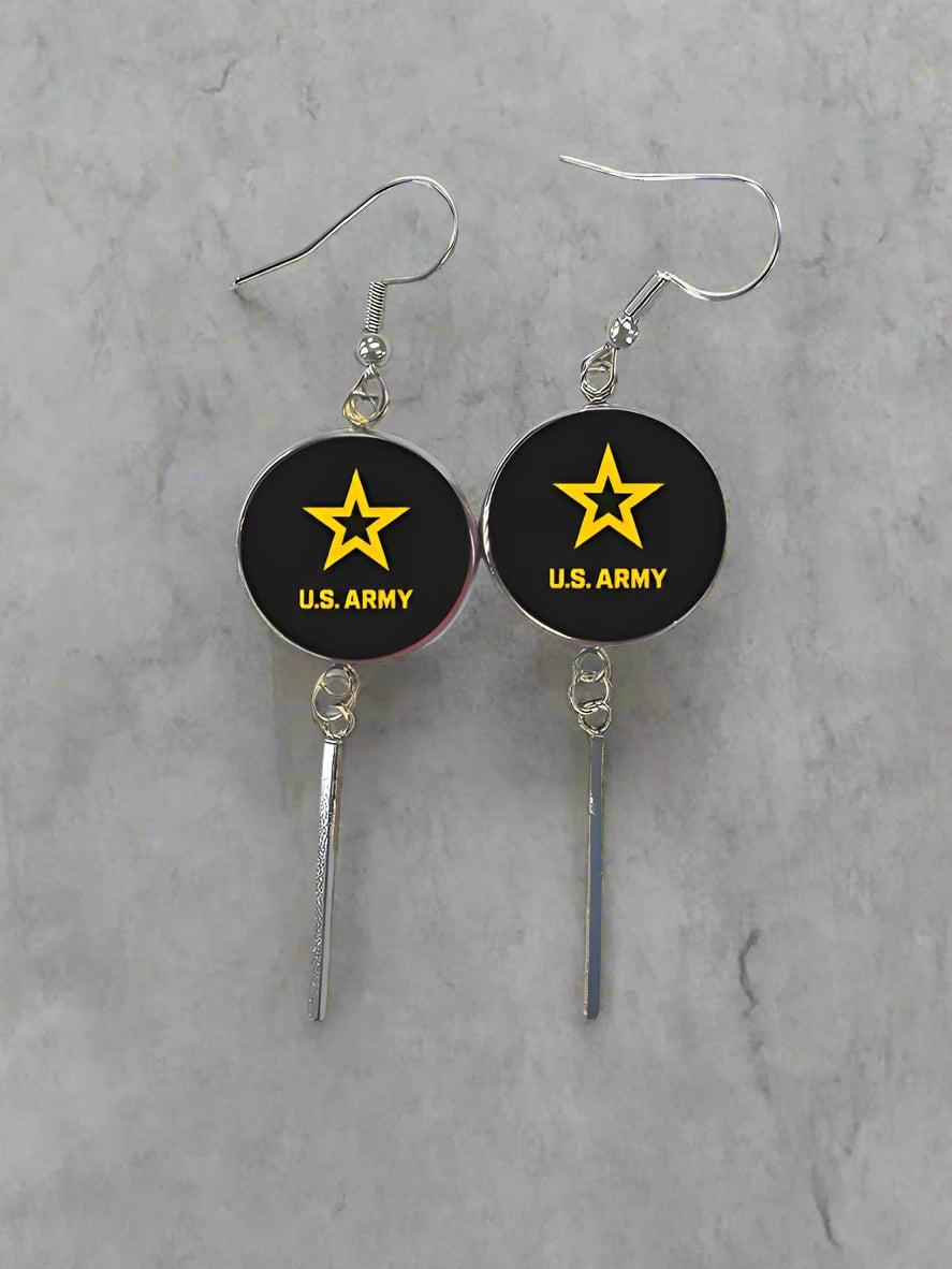 Military Charm Earrings | Army, Air Force, Coast Guard, Marine Corps, Space Force | Made in the USA |Officially Licensed