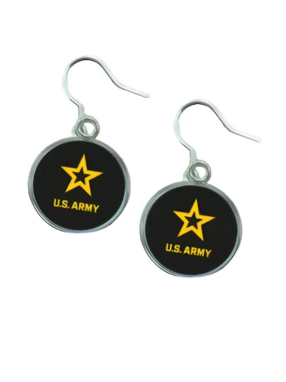Army Seal, Army Star Silver or Gold Drop Earrings | Made in the USA| Officially Licensed