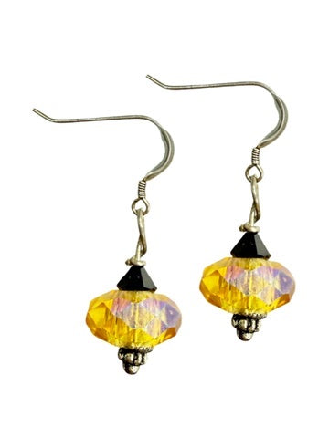 Gameday Glitz: Two-Tone Faceted Crystal Earrings | Team Color Jewelry