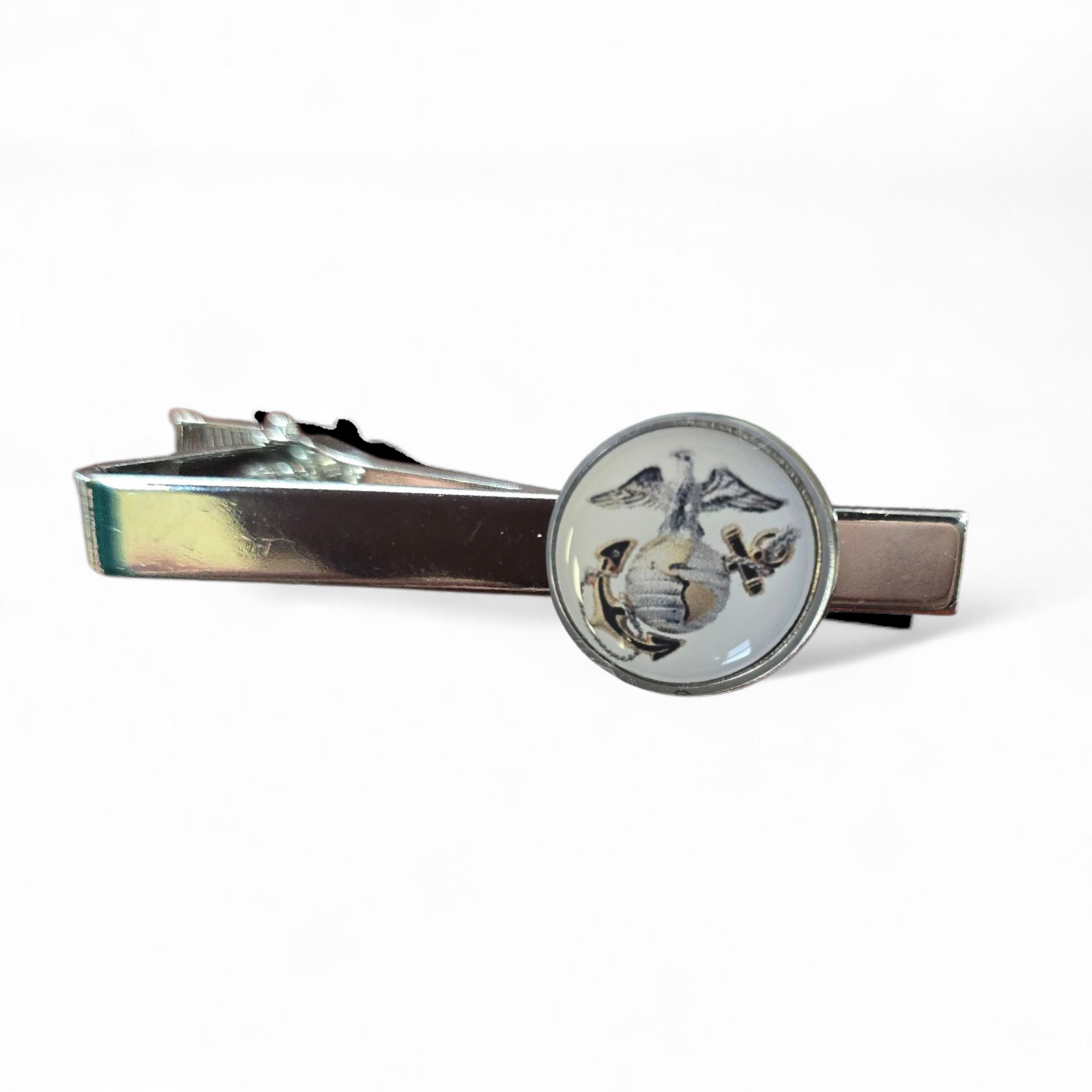 Marine Corps Silver Eagle Globe Anchor EGA Tie Bar Clip | Made in the USA | Stainless Steel | Officially Licensed