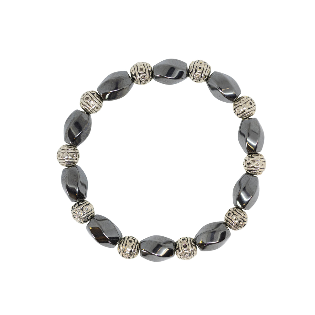 Circle Hematite Stretch Bracelet - Grounding & Protection | Elegant Energy Stone Jewelry