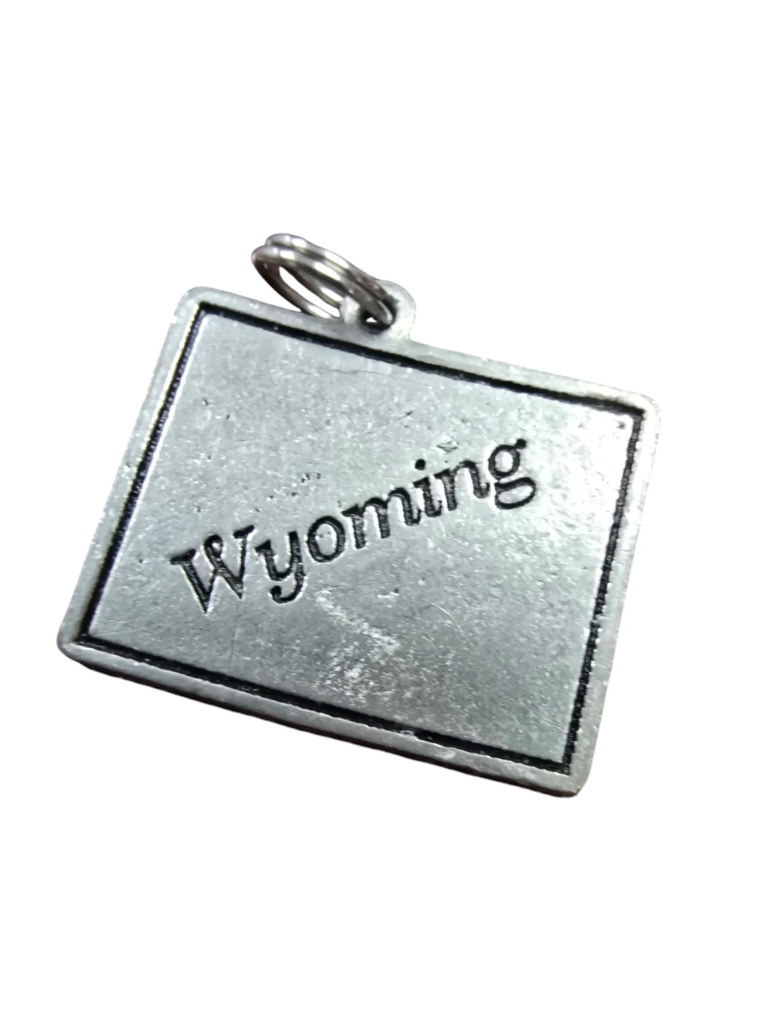 Silver Wyoming State Pewter Charm Pendant | Travel Charm