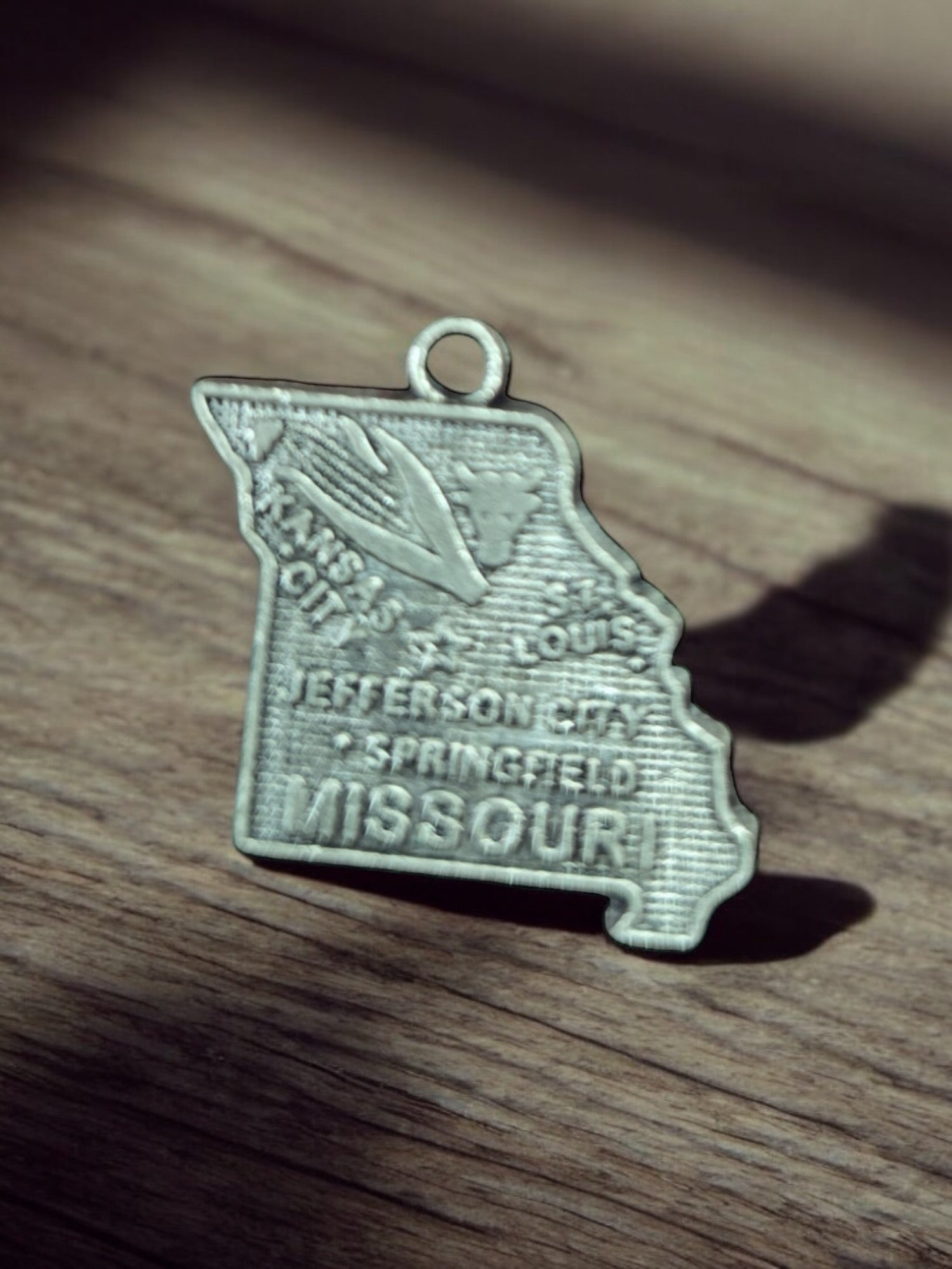 Silver Missouri State Pewter Charm Pendant | Travel Charm