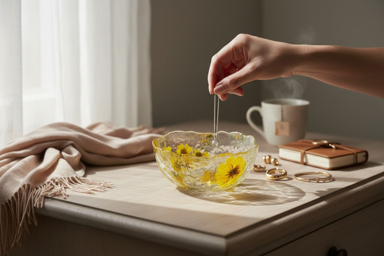 Pressed Flower Resin Art Bowl