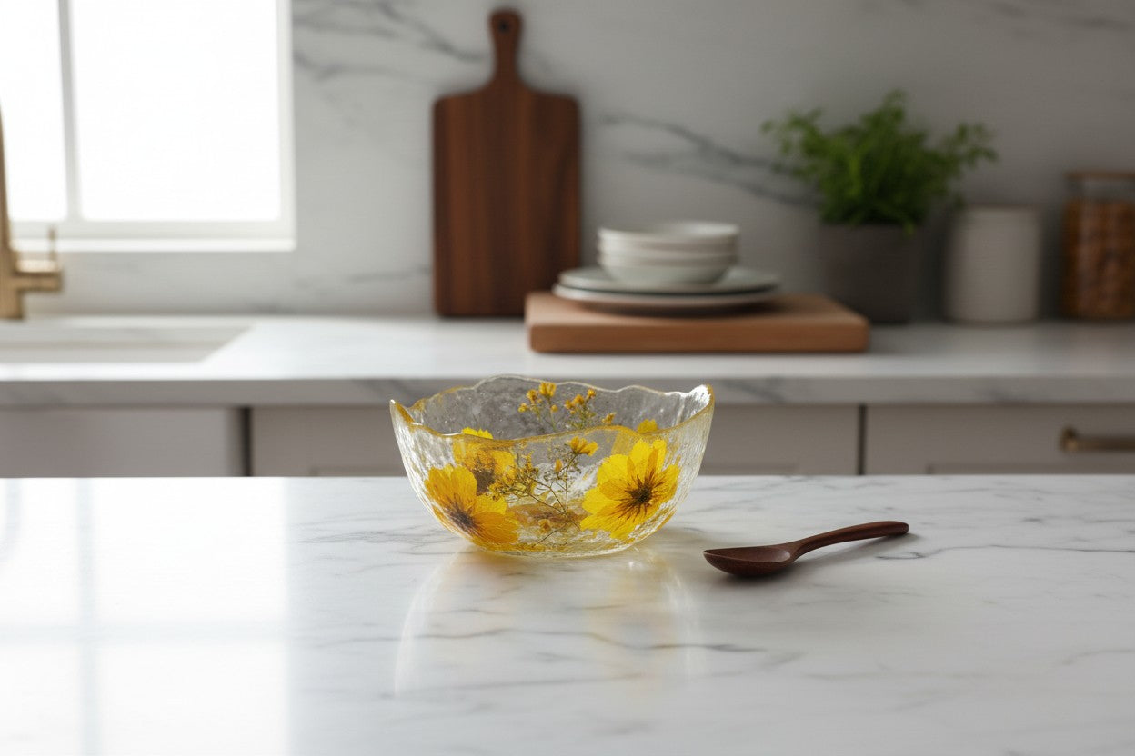 Pressed Flower Resin Art Bowl