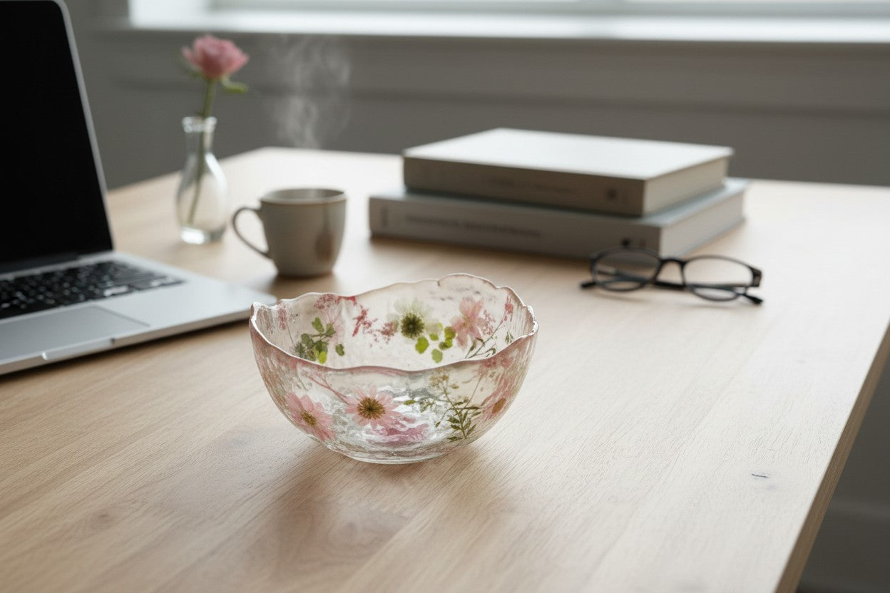 Pressed Flower Resin Art Bowl