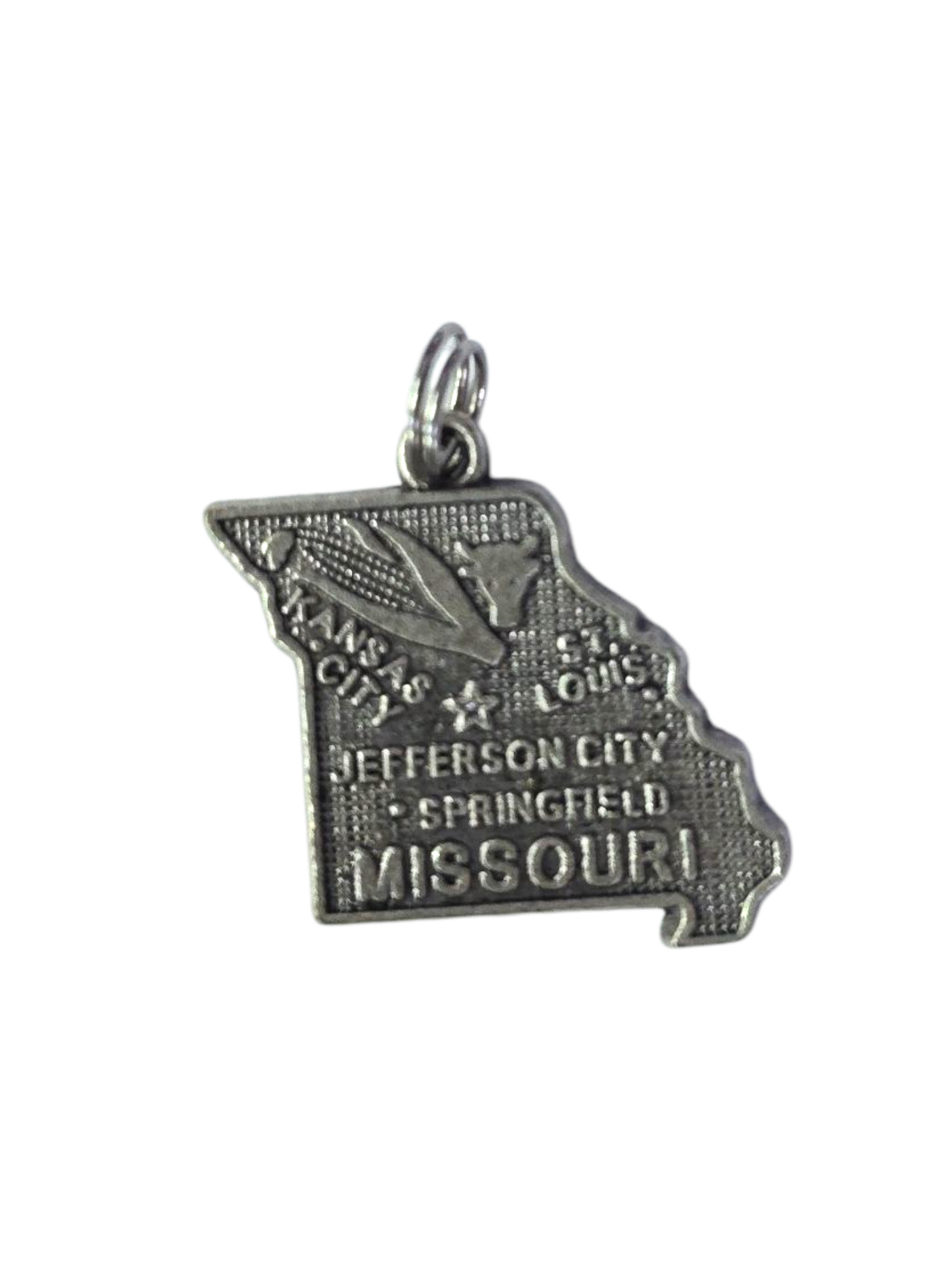 Silver Missouri State Pewter Charm Pendant | Travel Charm