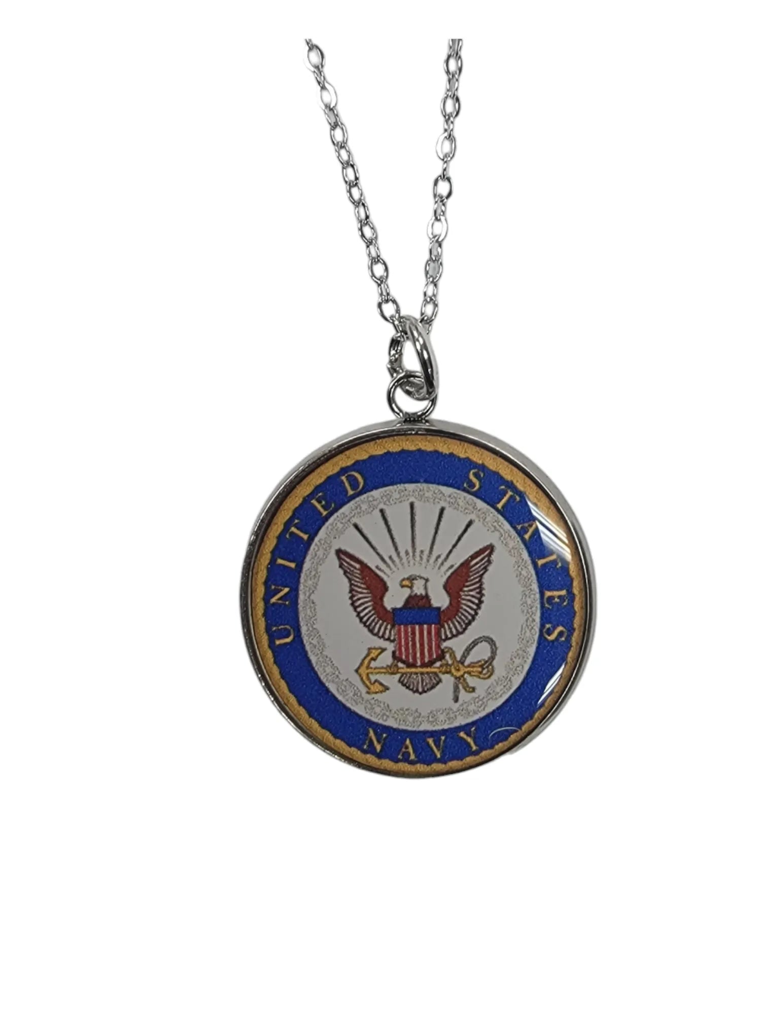 Army, Navy, Air Force, Marine Corps, Coast Guard, Space Force Pendant Necklace in Gold or Silver | Made in the USA | Officially Licensed