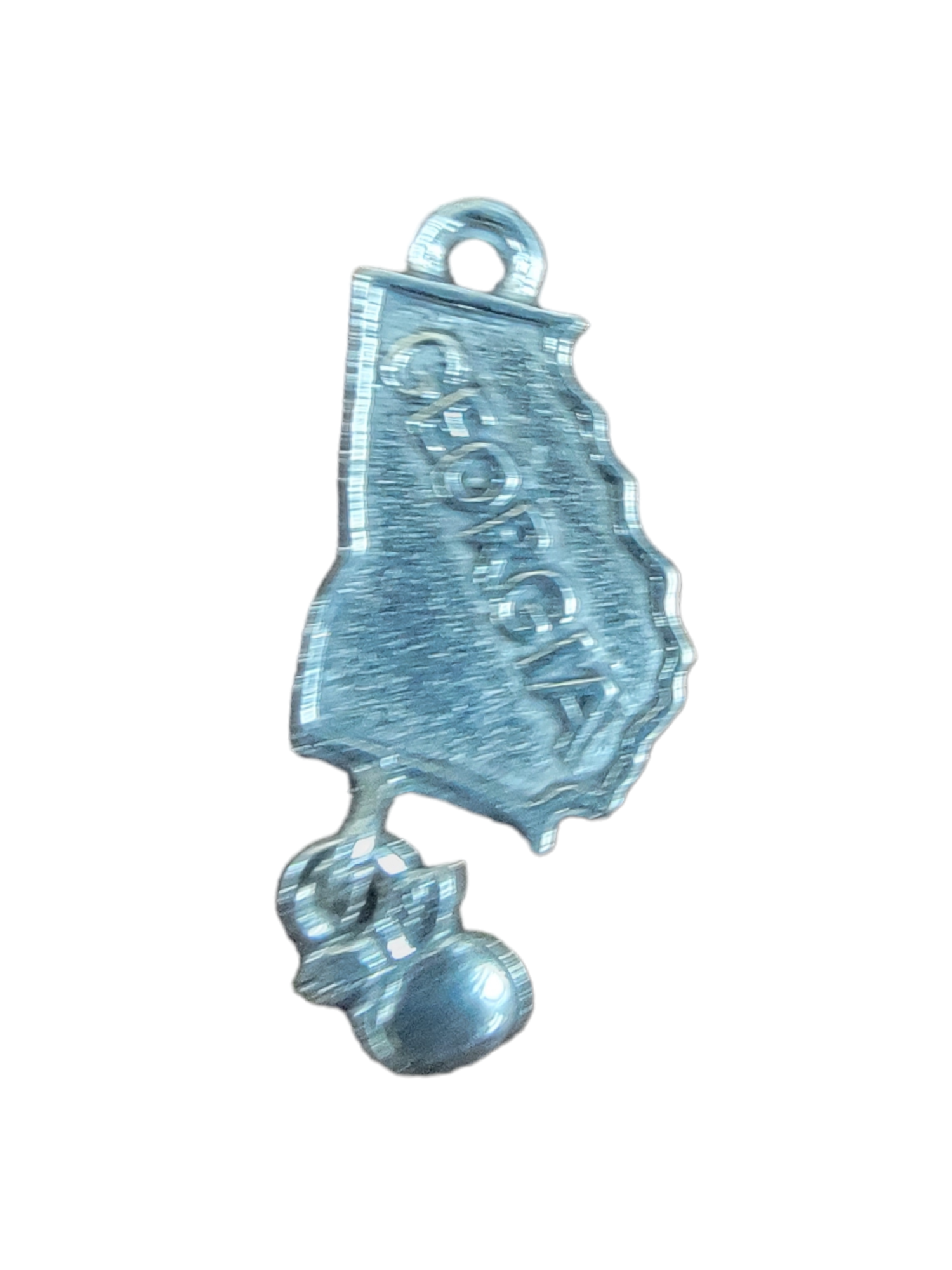Silver Georgia State Pewter Charm Pendant | Travel Charm