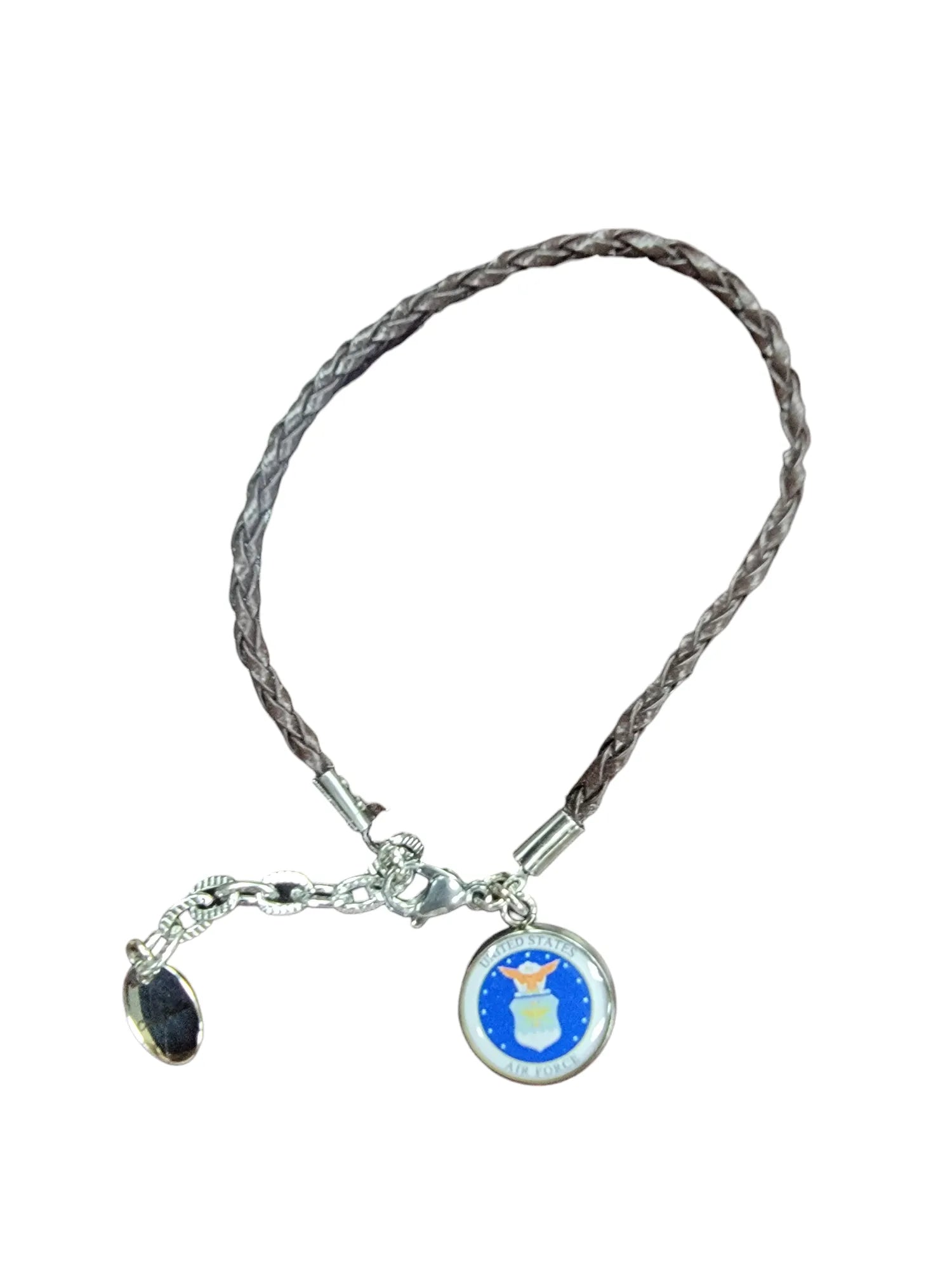 Military Leather Rope Charm Bracelet - Officially Licensed