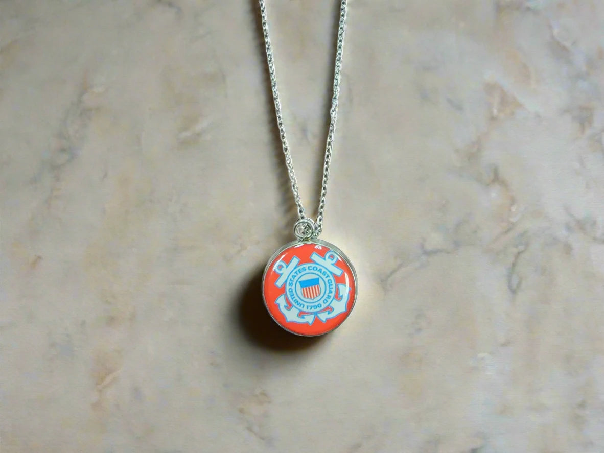 Army, Navy, Air Force, Marine Corps, Coast Guard, Space Force Pendant Necklace in Gold or Silver | Made in the USA | Officially Licensed