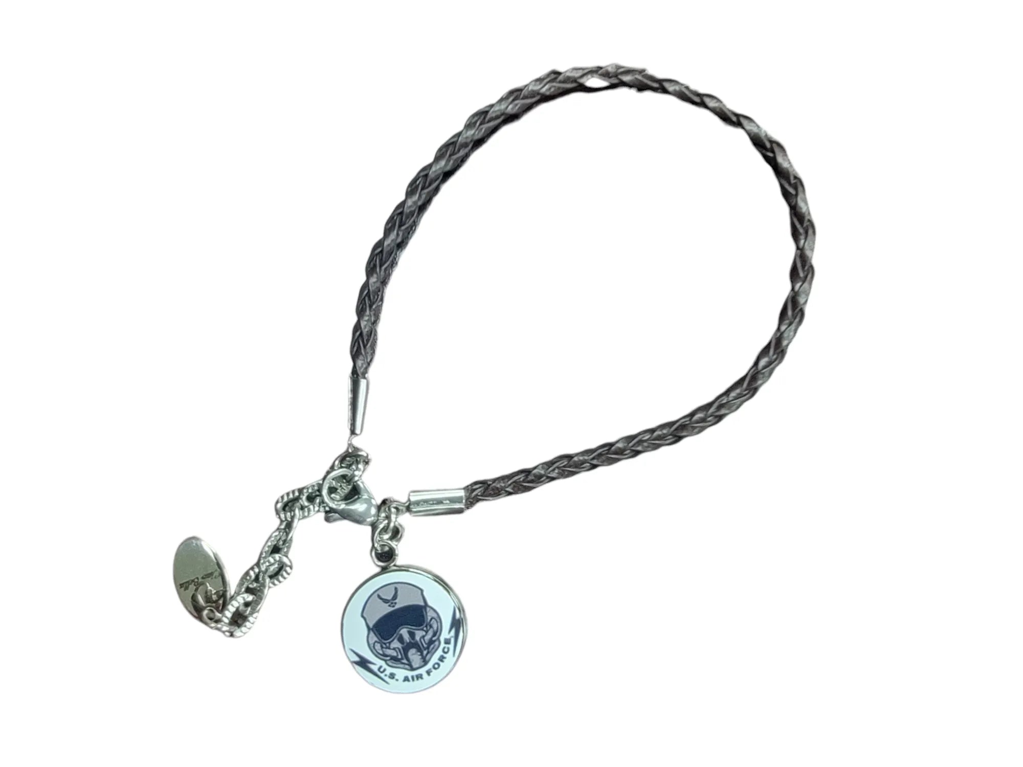 Military Leather Rope Charm Bracelet - Officially Licensed