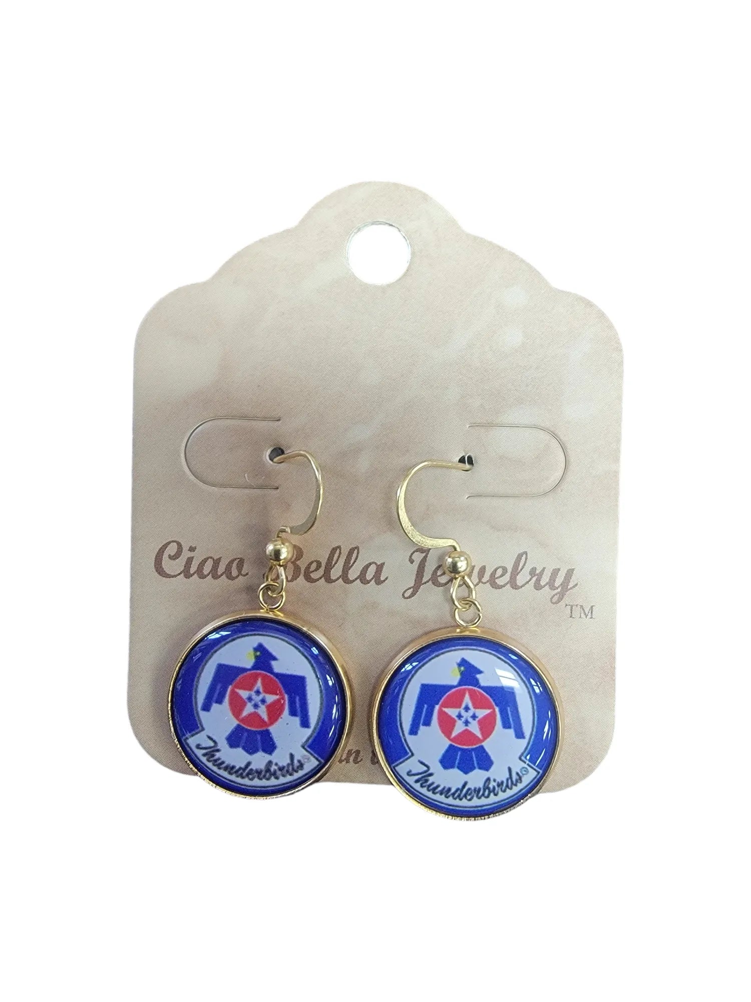 Air Force Silver or Gold Earrings: Seal, Roundel, Wings, Thunderbird | Made in the USA | Officially Licensed