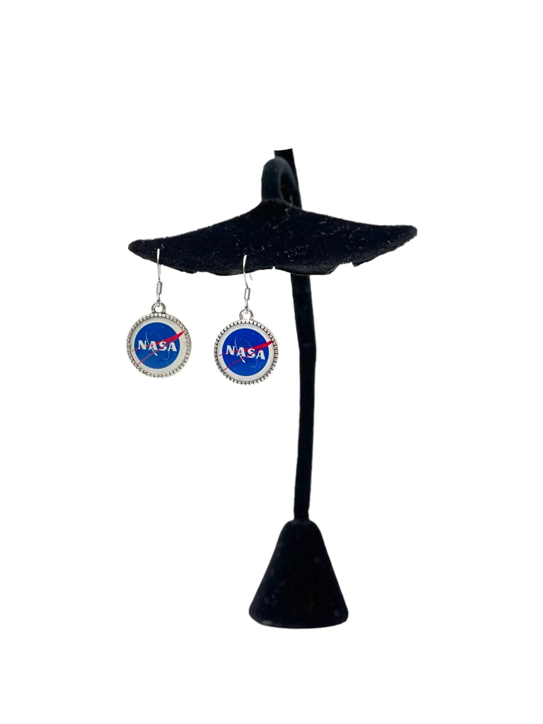 NASA Logo Drop Earrings | Silver Stainless Steel | Space Enthusiast Gift