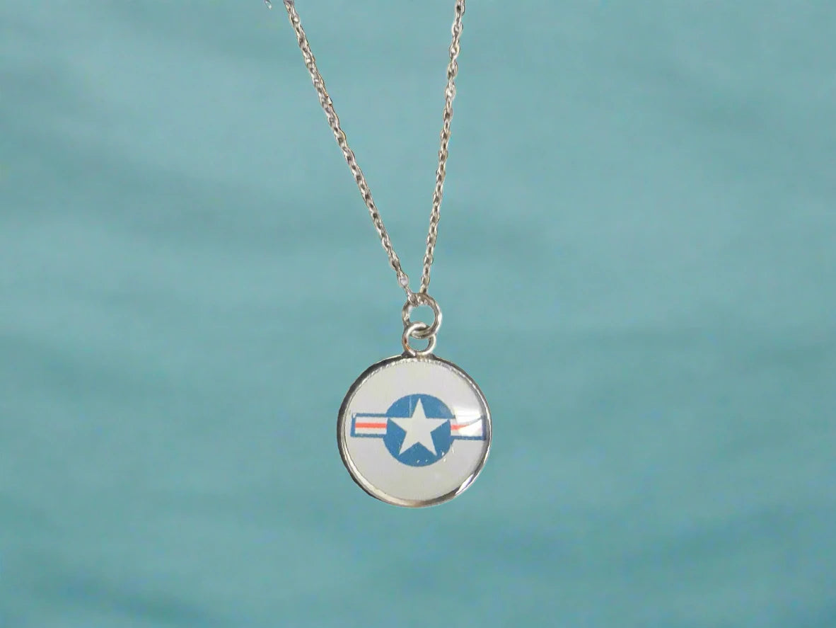 Army, Navy, Air Force, Marine Corps, Coast Guard, Space Force Pendant Necklace in Gold or Silver | Made in the USA | Officially Licensed