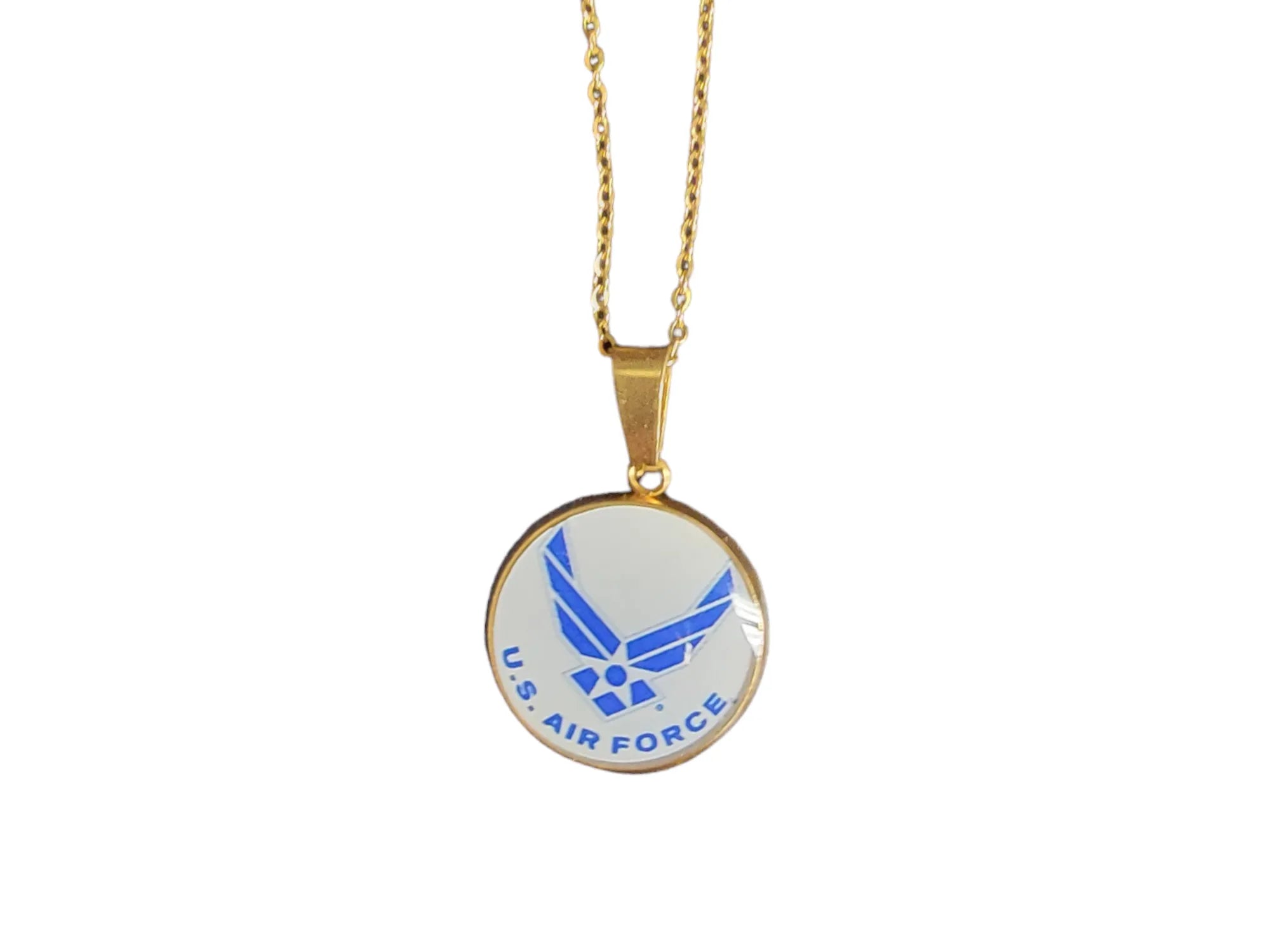 Army, Navy, Air Force, Marine Corps, Coast Guard, Space Force Pendant Necklace in Gold or Silver | Made in the USA | Officially Licensed