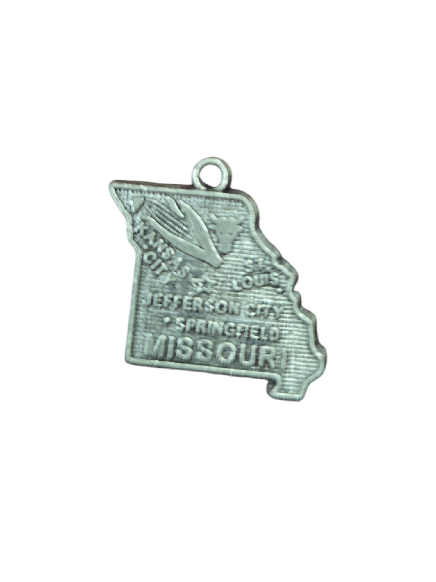 Silver Missouri State Pewter Charm Pendant | Travel Charm