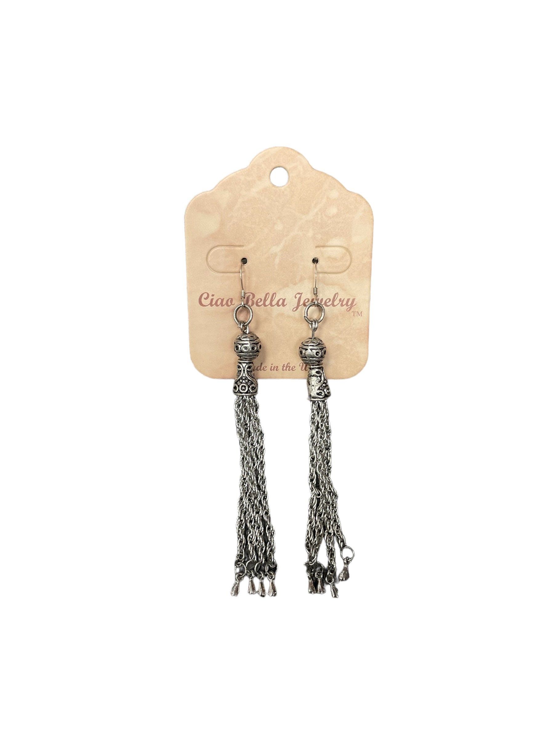 Effortless Elegance: Long Silver Chain Dangle Earrings