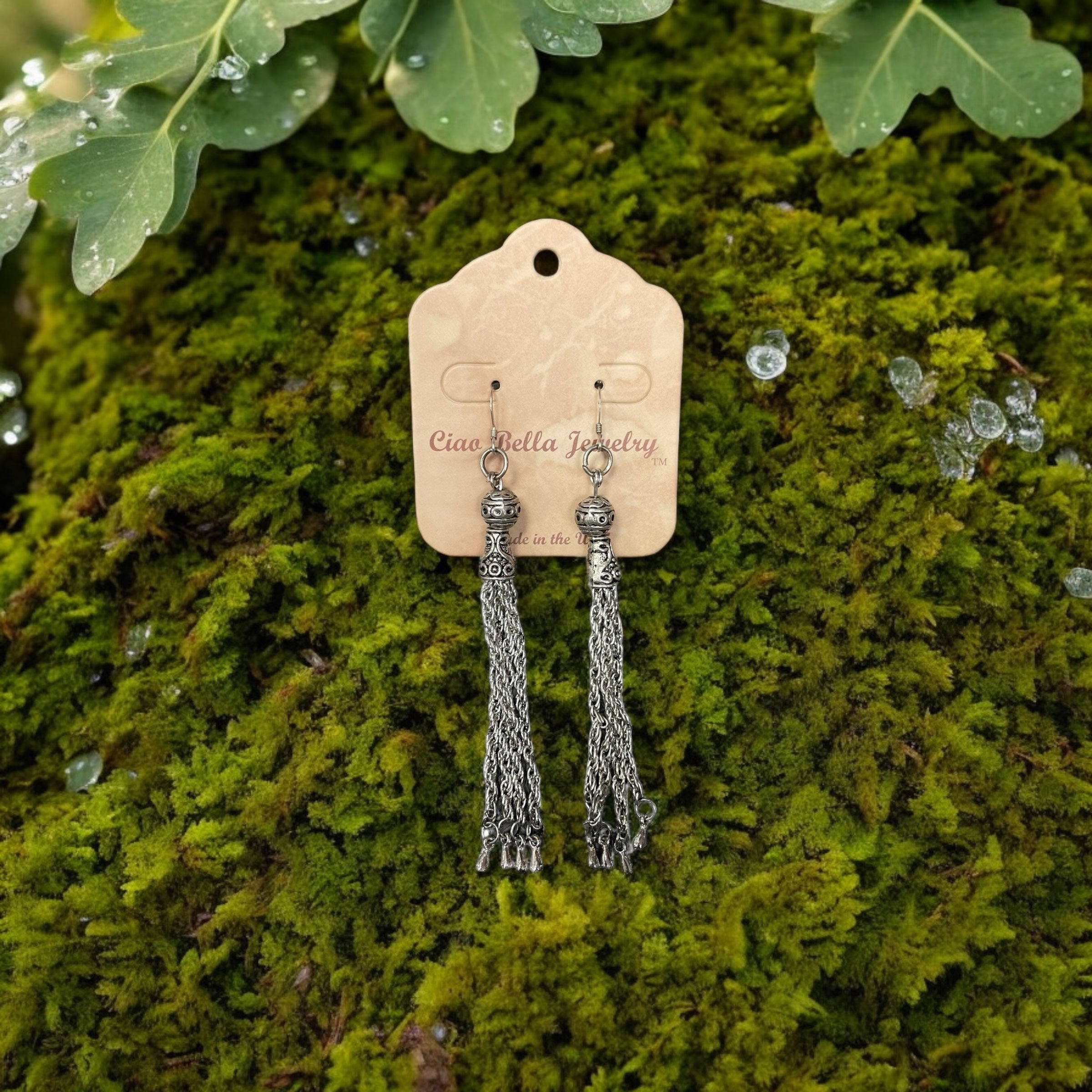 Effortless Elegance: Long Silver Chain Dangle Earrings
