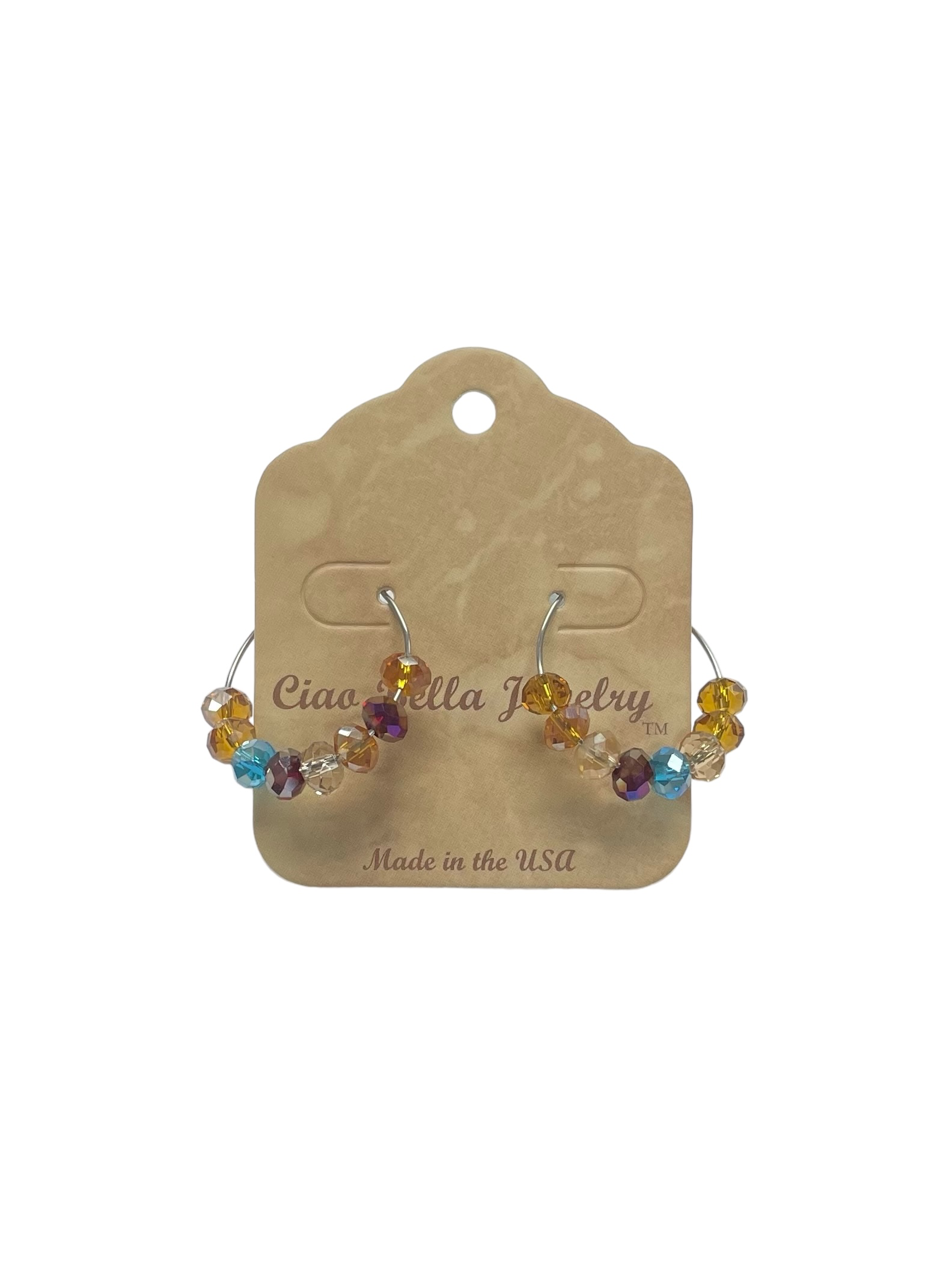 Multicolor Crystal Hoop Earrings