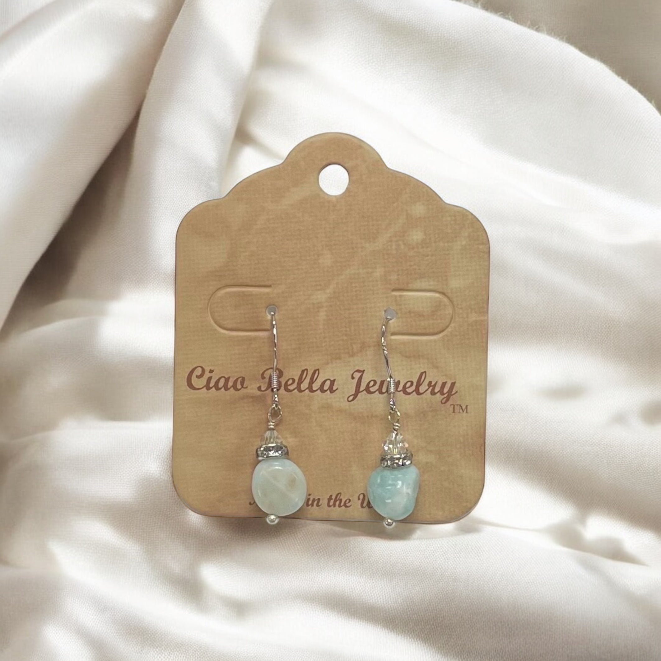 Sterling Silver Gemstone Dangle Earrings | Amazonite | Amethyst | Unakite | Kyanite