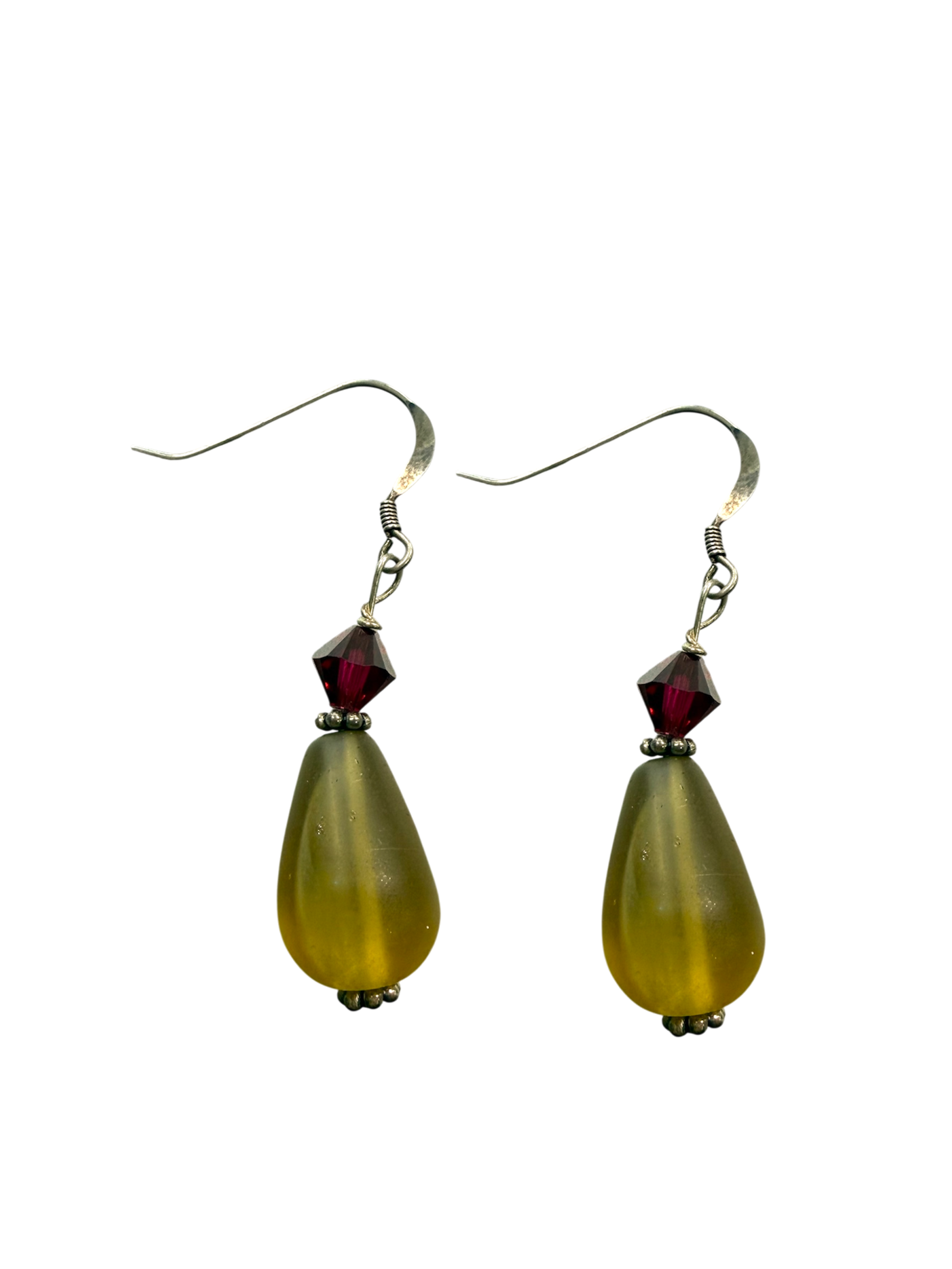 Crystal & Recycled Sea Glass Teardrop Earrings | Team Color Earrings