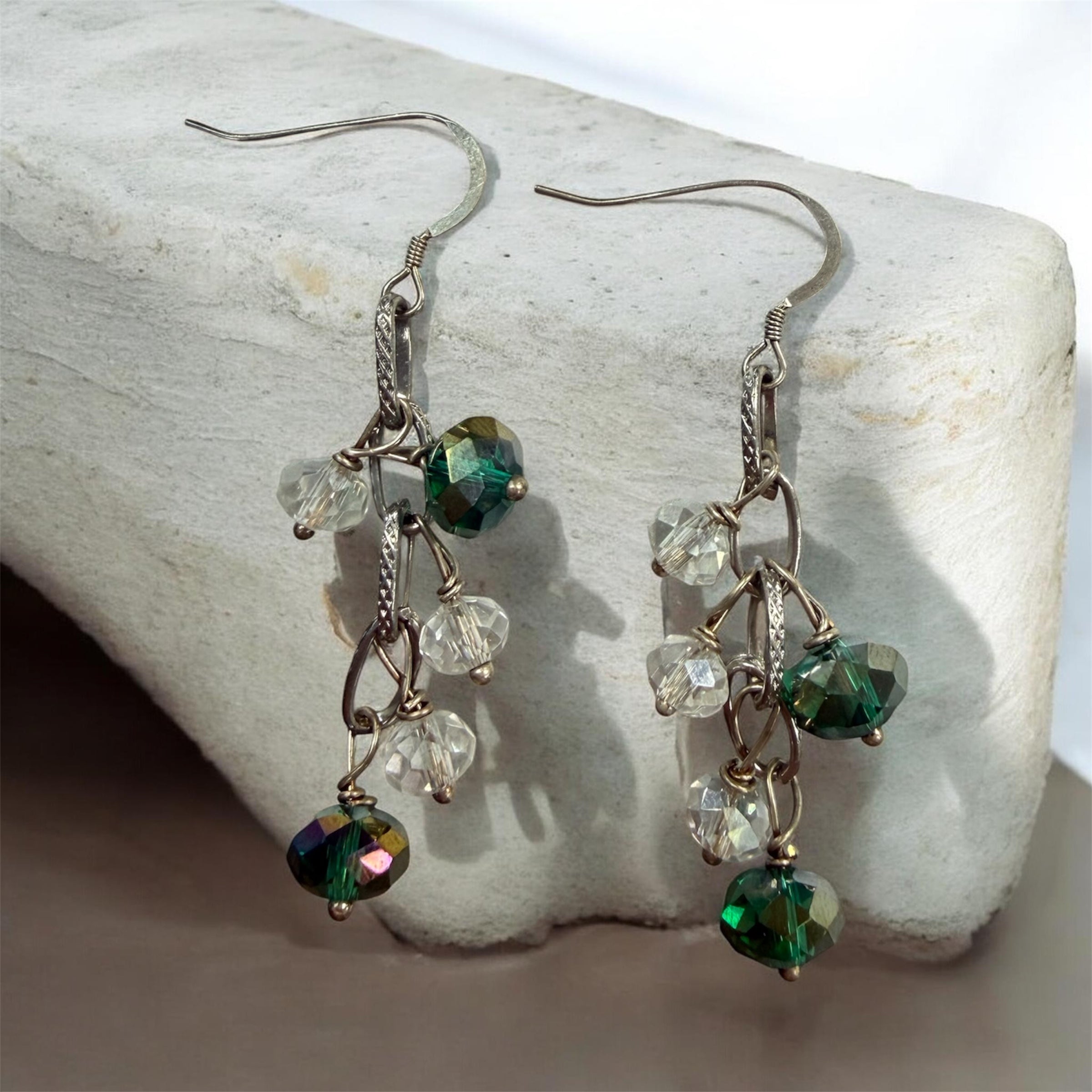 Crystal Cluster Drop Earrings