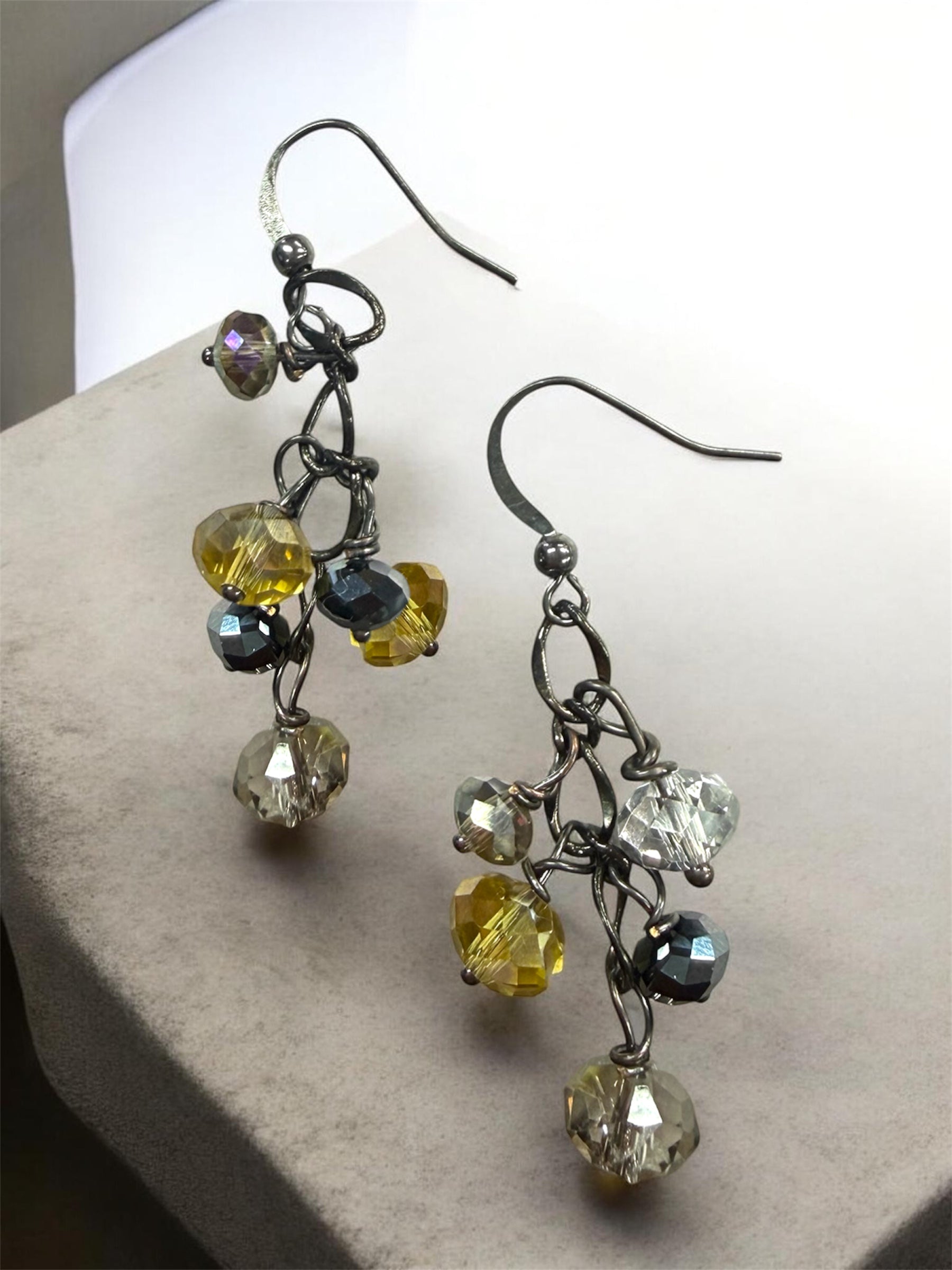 Crystal Cluster Drop Earrings