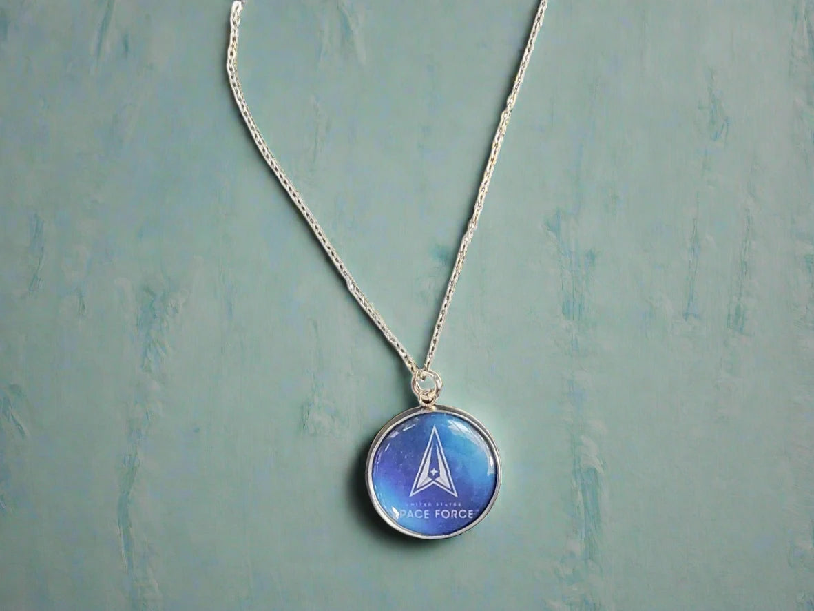 Army, Navy, Air Force, Marine Corps, Coast Guard, Space Force Pendant Necklace in Gold or Silver | Made in the USA | Officially Licensed