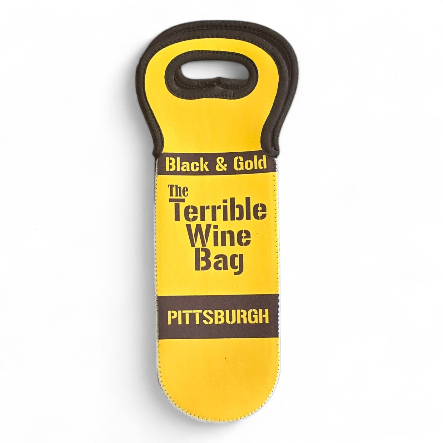 Pittsburgh Fans Black & Gold Terrible Wine Carrier Gift Bag