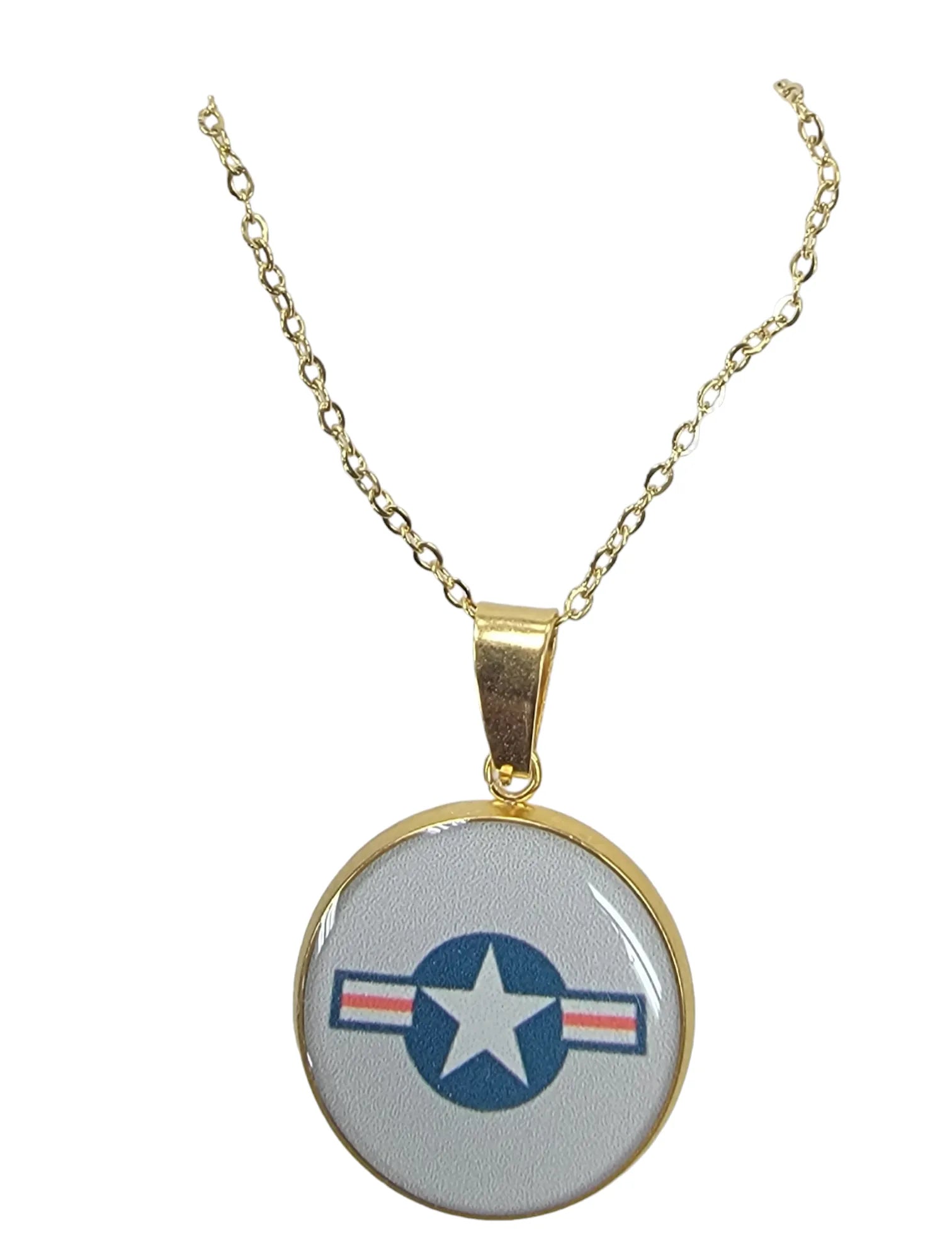 Army, Navy, Air Force, Marine Corps, Coast Guard, Space Force Pendant Necklace in Gold or Silver | Made in the USA | Officially Licensed