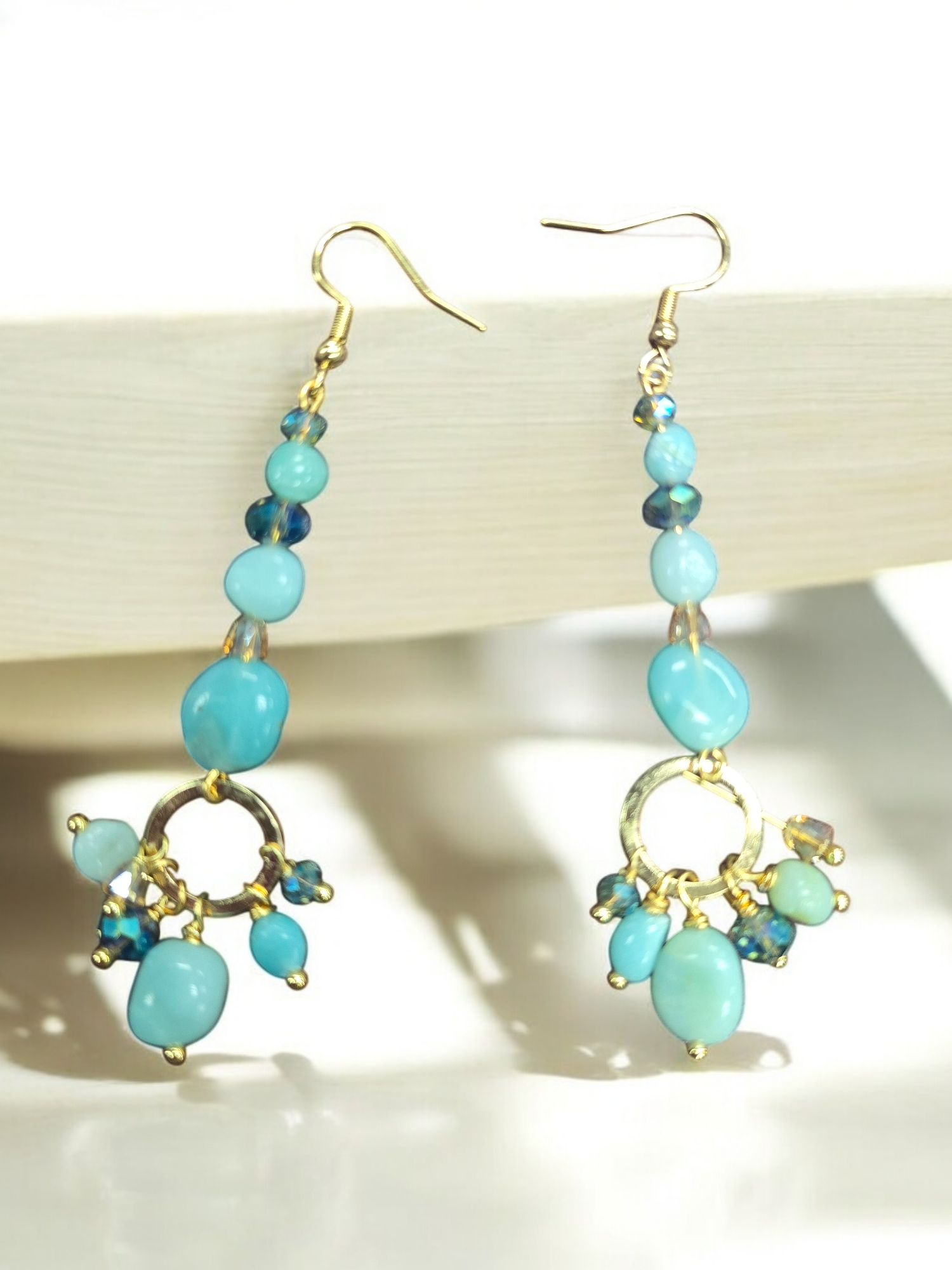 Dangle Earrings Amethyst, Tiger Eye, African Turquoise, Blue Agate, Amazonite, and Dumortierite | Michelle Marie Boutique