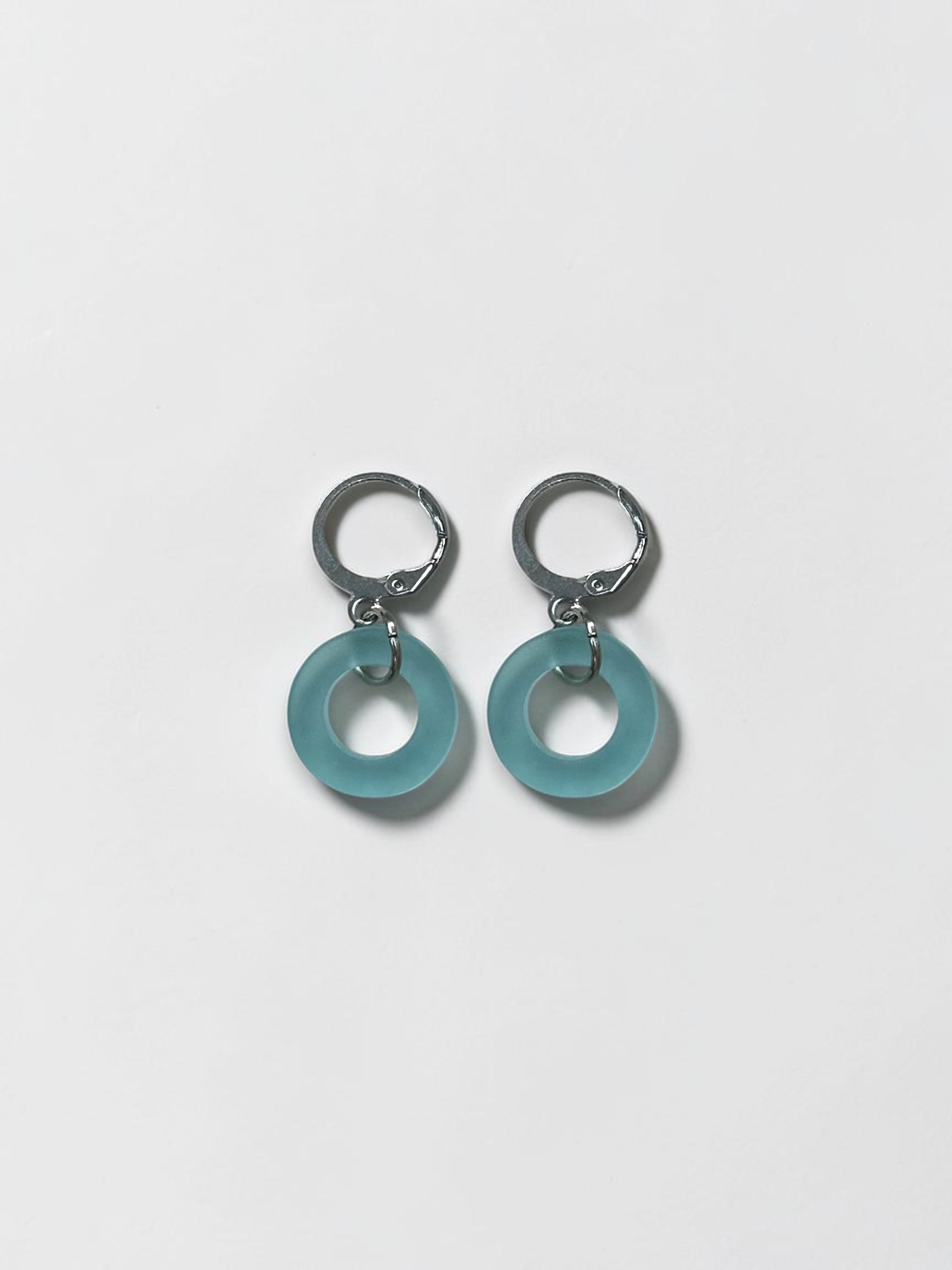 Ocean's Embrace: Mini Aquamarine Sea Glass Hoop Earrings | Coastal Elegance | Unique Handmade Jewelry
