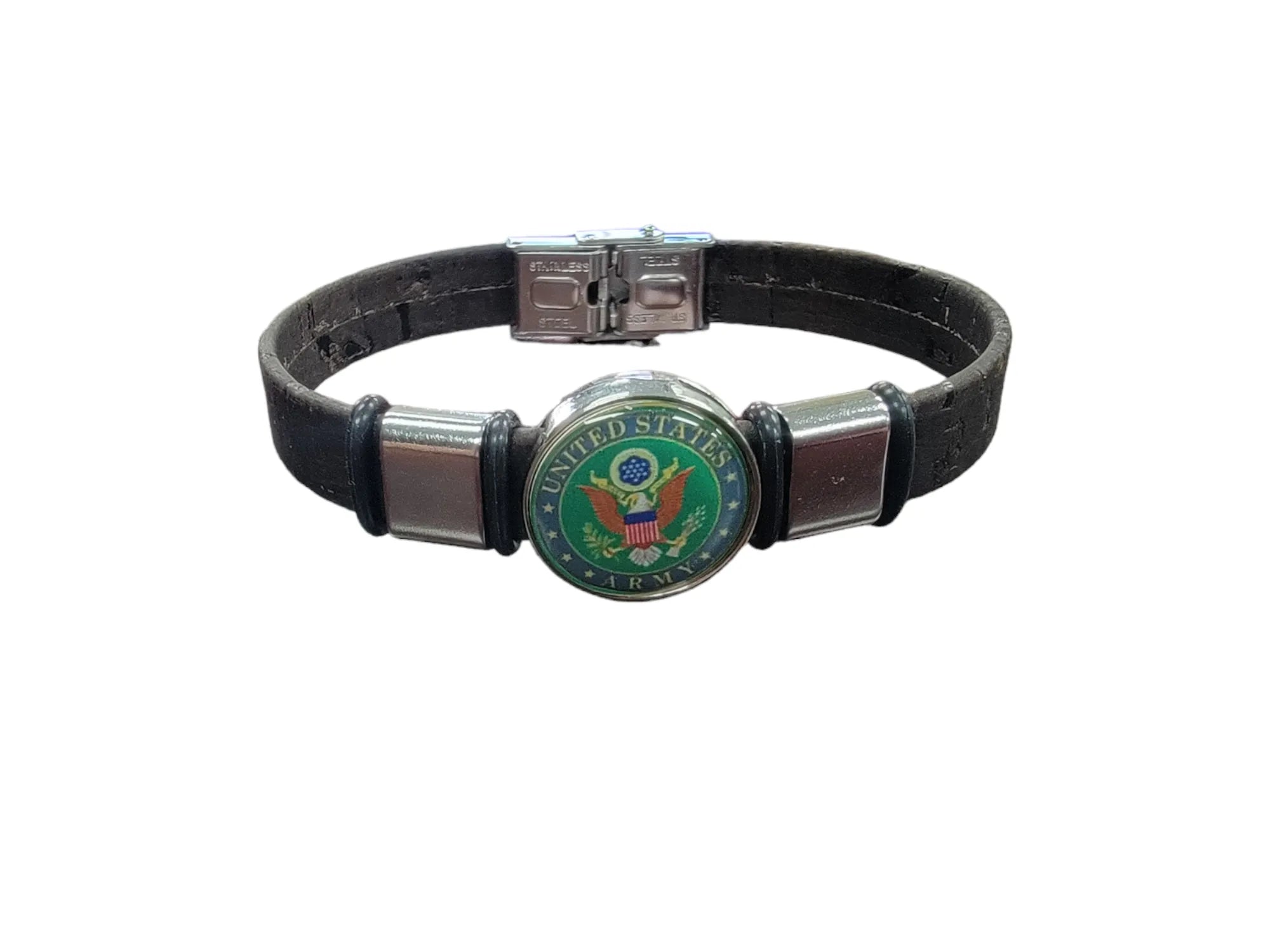 Army Seal Unisex Bracelet, Sustainable Brown Cork | Made in the USA | Officially Licensed