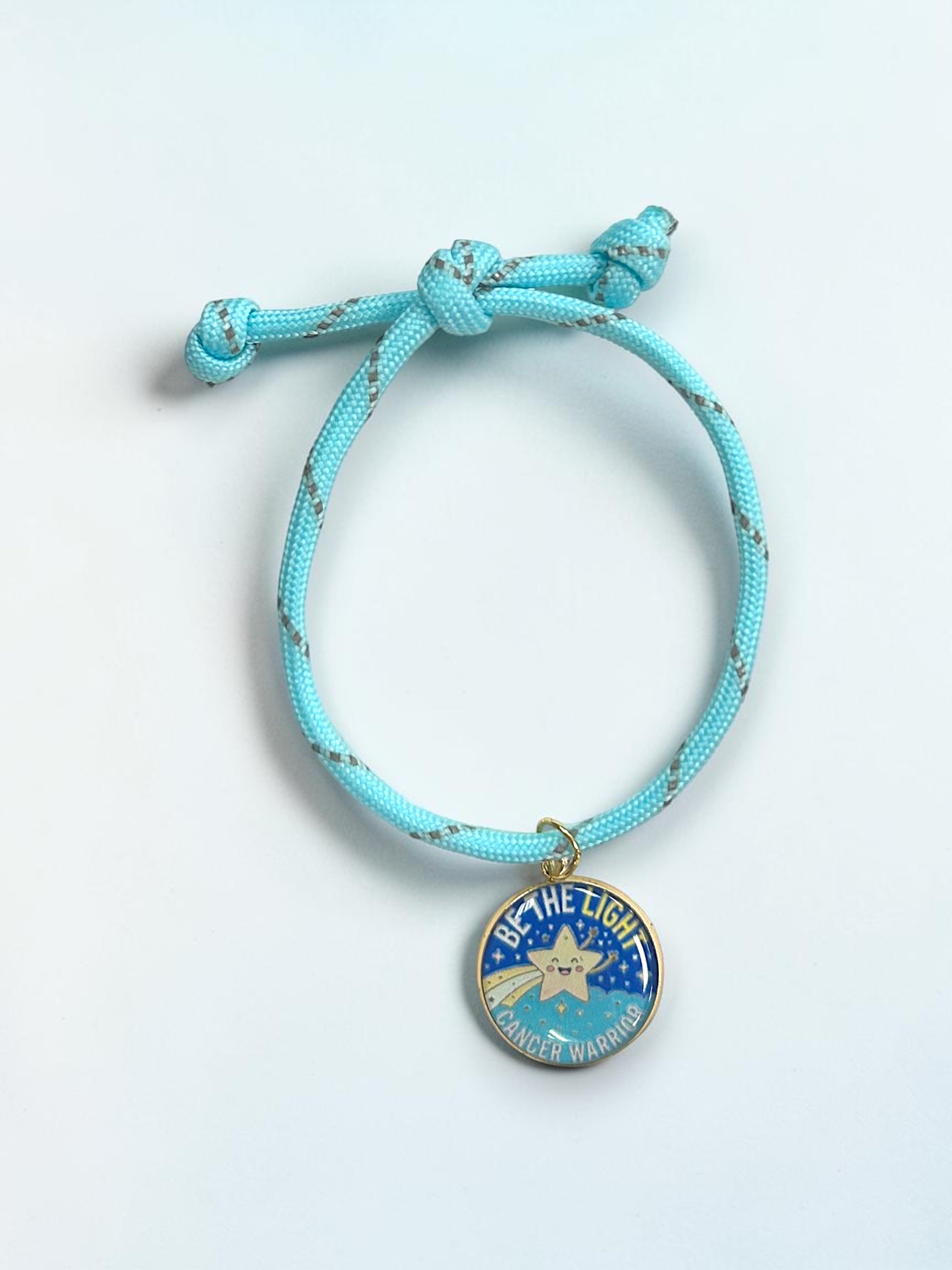 Glow-in-the-Dark "Be The Light" Adjustable Charm Bracelet | Cancer Warrior | Charity Jewelry