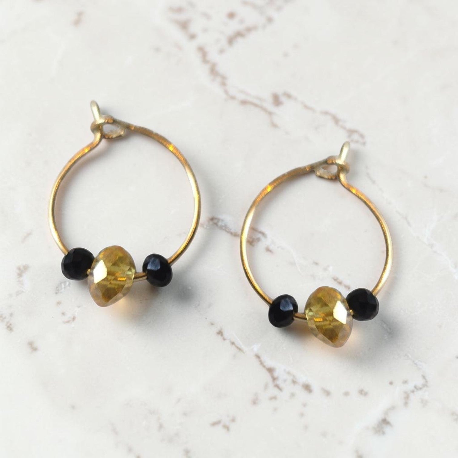 Gameday Glitz: Three Stone Hoop Earrings | Team Color Jewelry