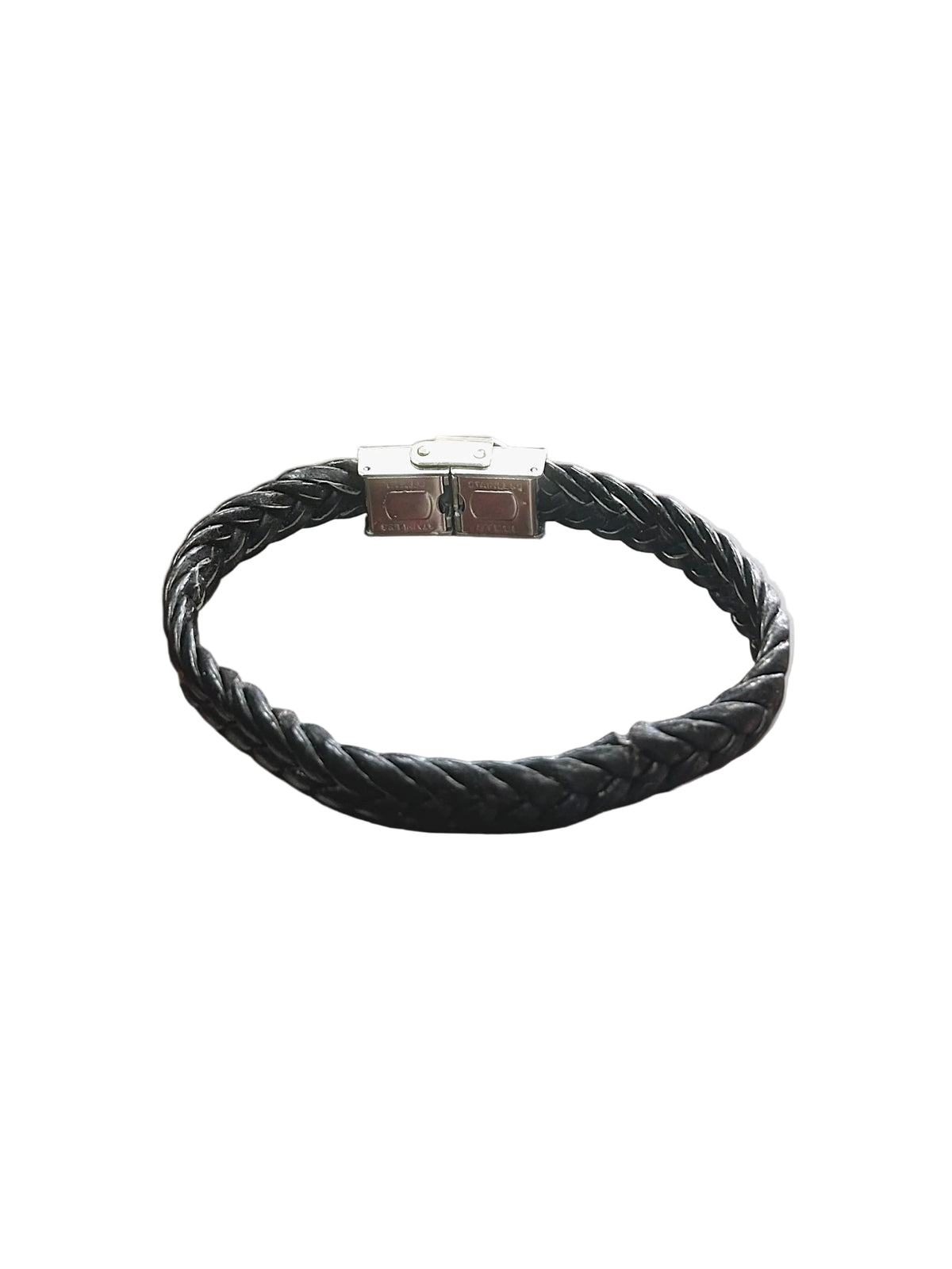 Men's Sleek Black Braided Clasp Bracelet - Style & Travel | Fashionable Accessories