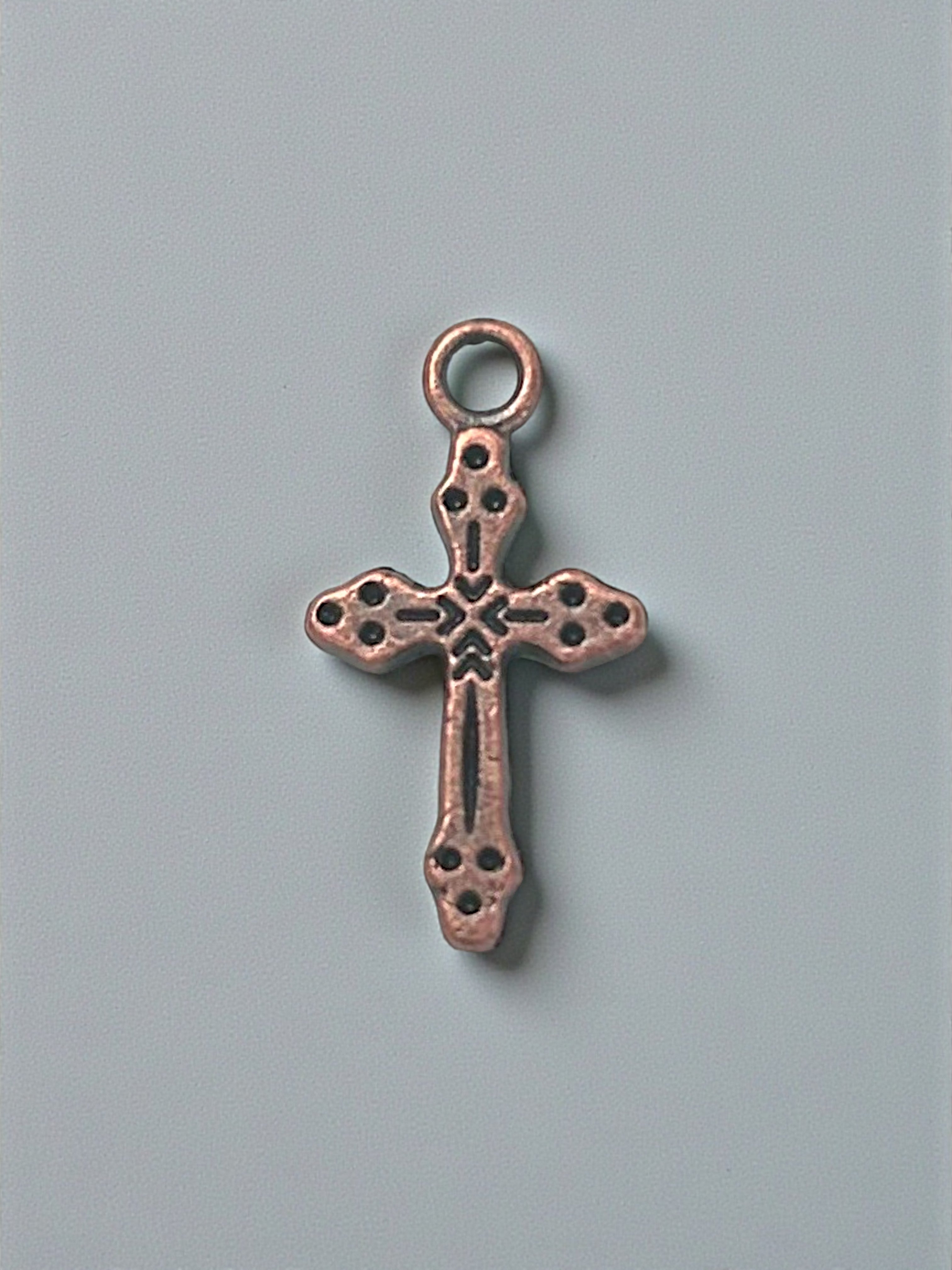 Bronze Cross Pewter Charm Pendant | Travel Charm