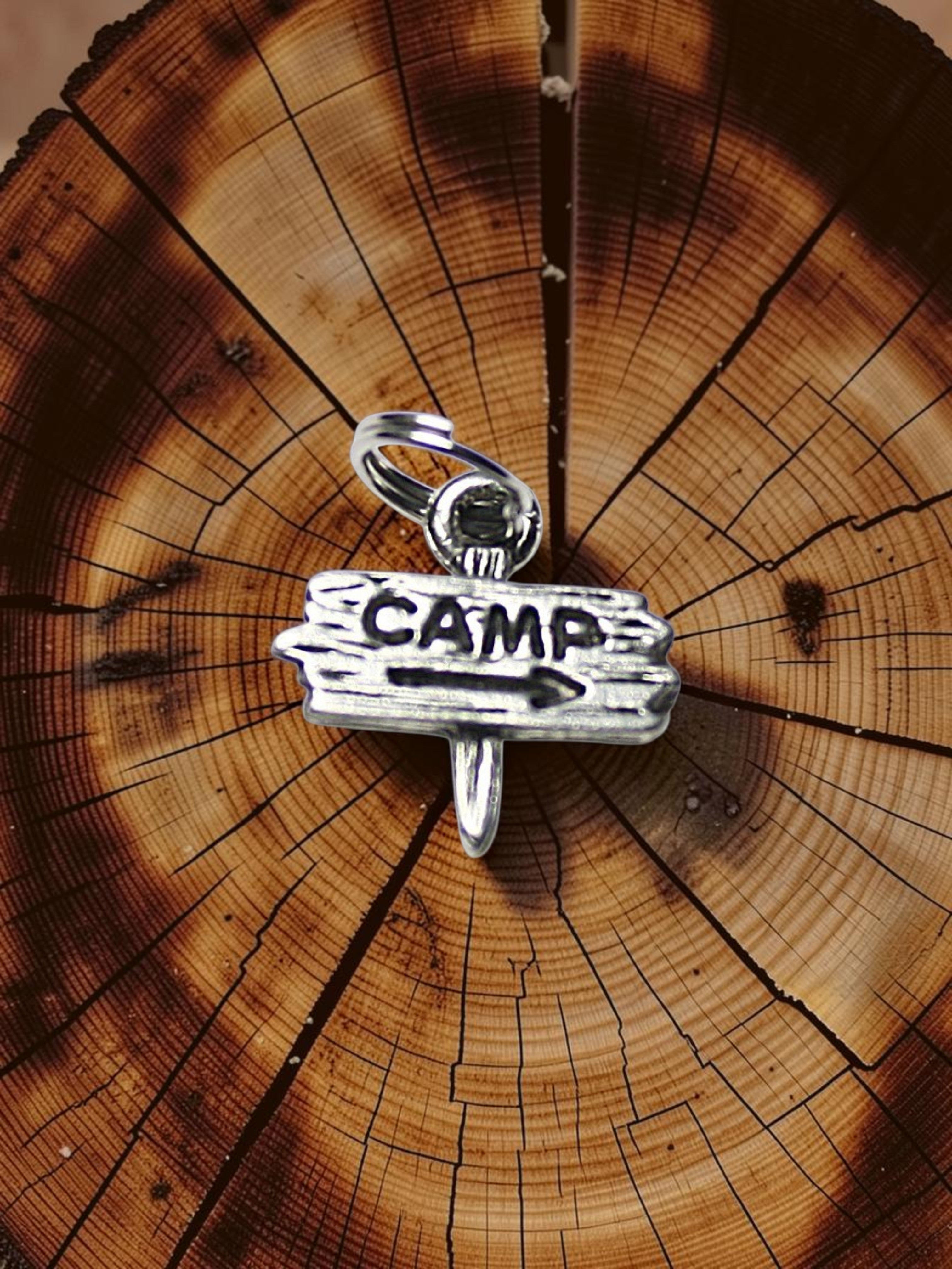 Silver Camp Pewter Charm Pendant | Travel Charm