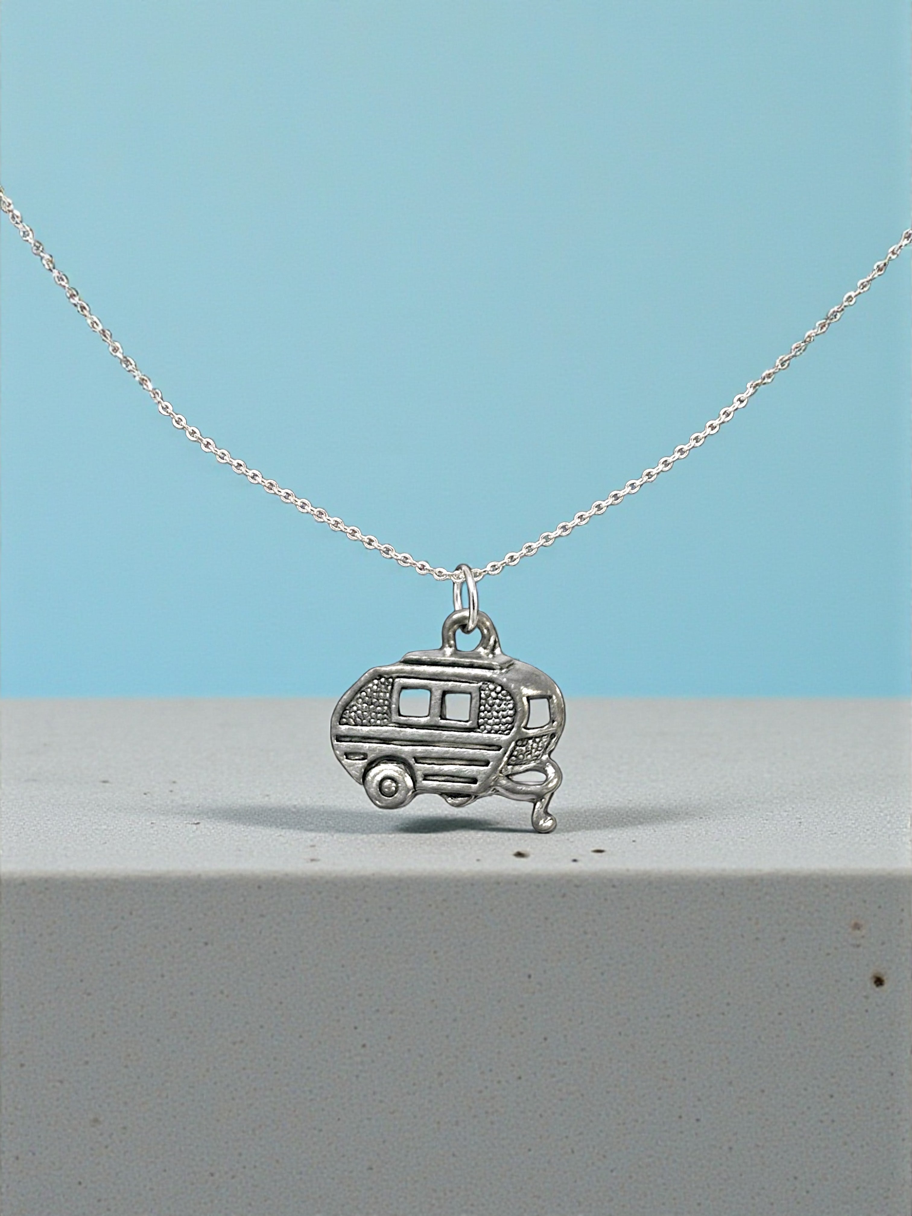 Silver Campfire Pewter Charm Pendant | Travel Charm