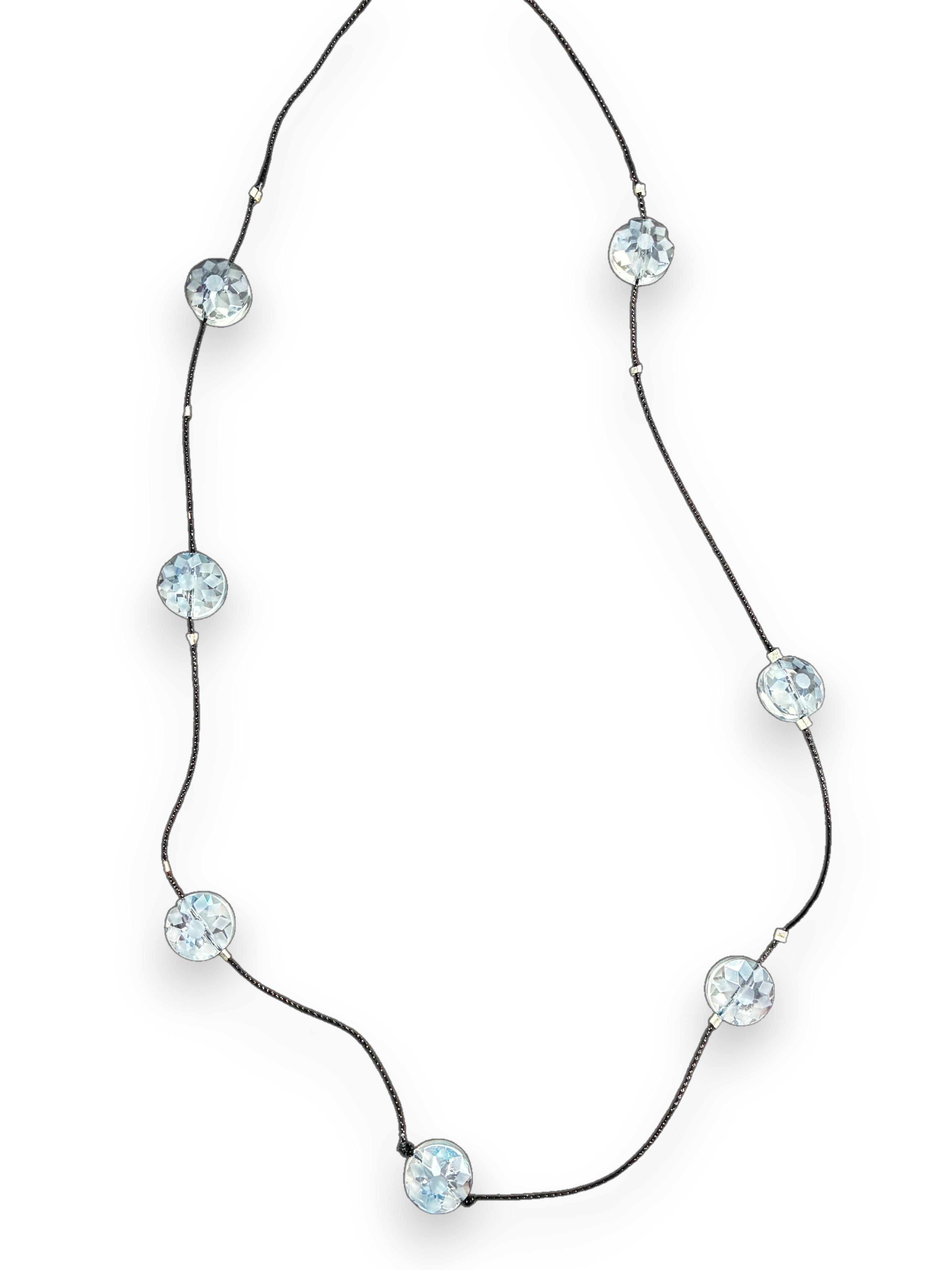 Elegant Crystal Beaded String Necklace in Vibrant Colors