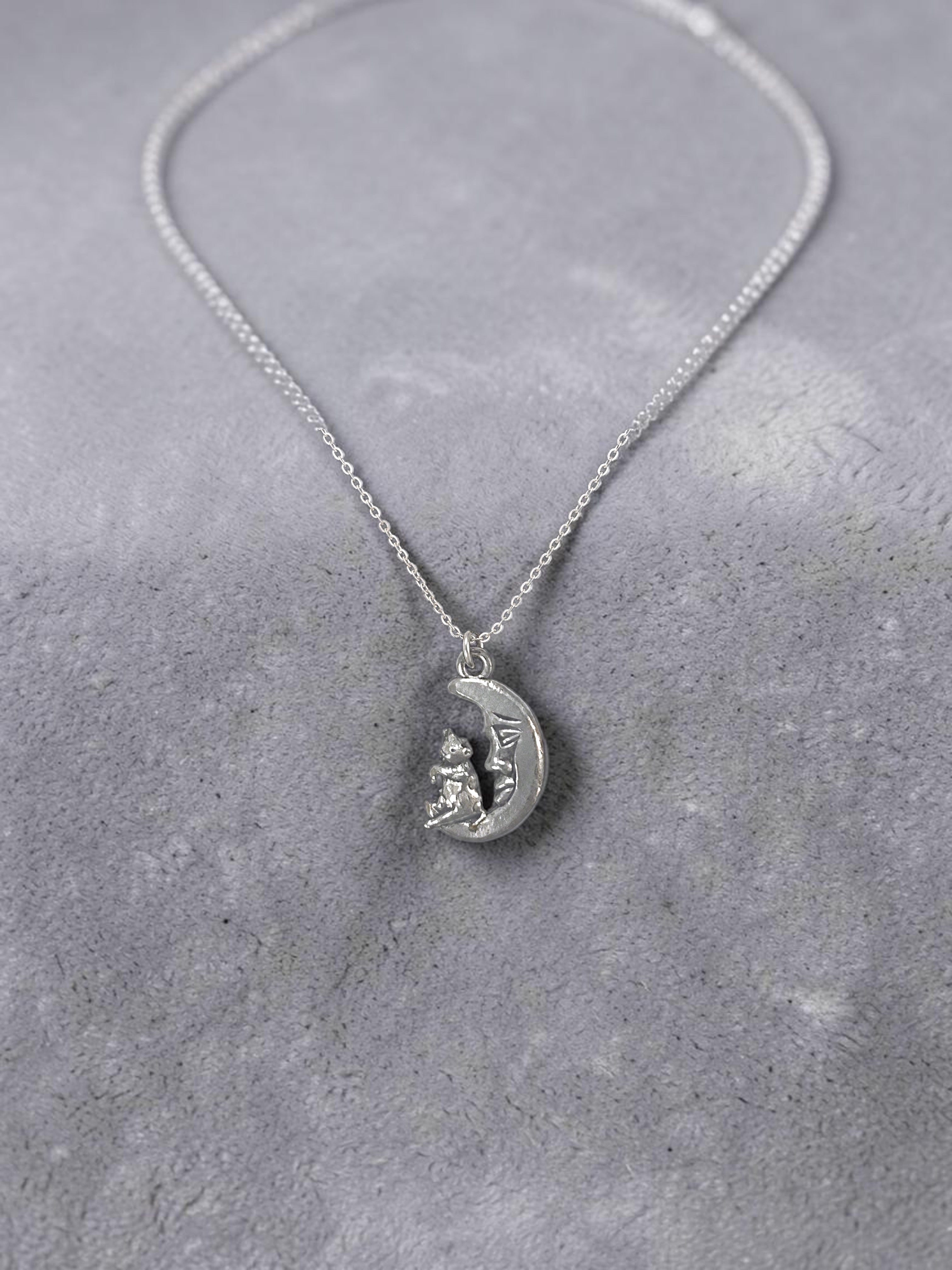 Cow Jumping Over Moon Pewter Charm Pendant (Silver or Gold) | Travel Charm