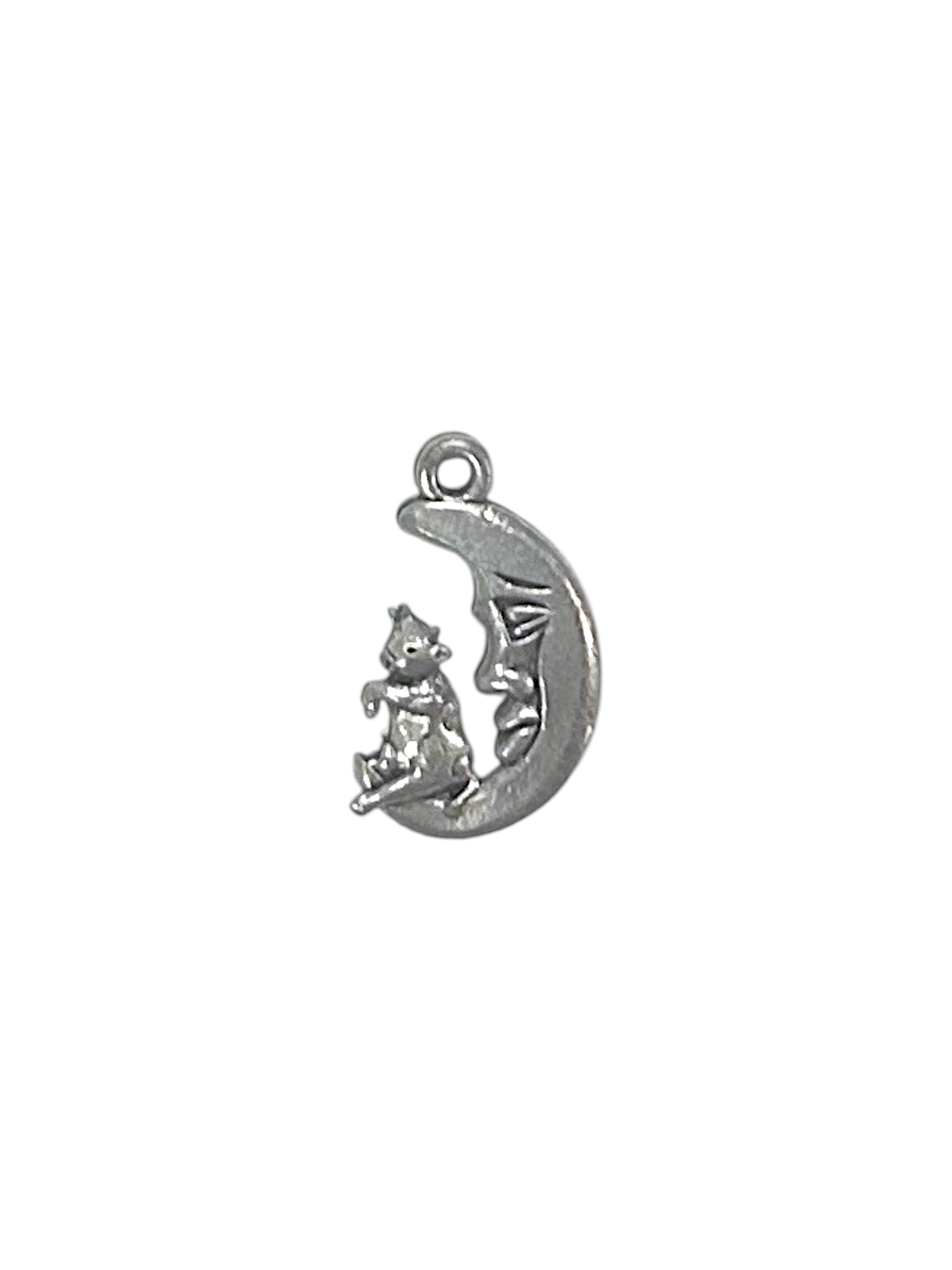 Cow Jumping Over Moon Pewter Charm Pendant (Silver or Gold) | Travel Charm