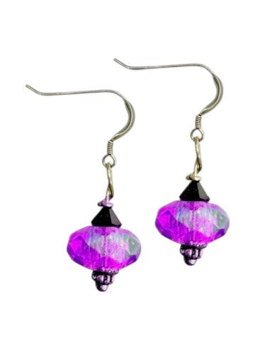 Gameday Glitz: Two-Tone Faceted Crystal Earrings | Team Color Jewelry