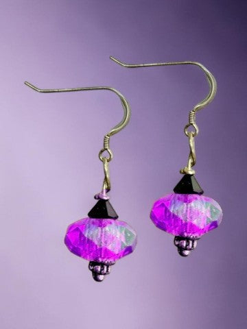 Gameday Glitz: Two-Tone Faceted Crystal Earrings | Team Color Jewelry