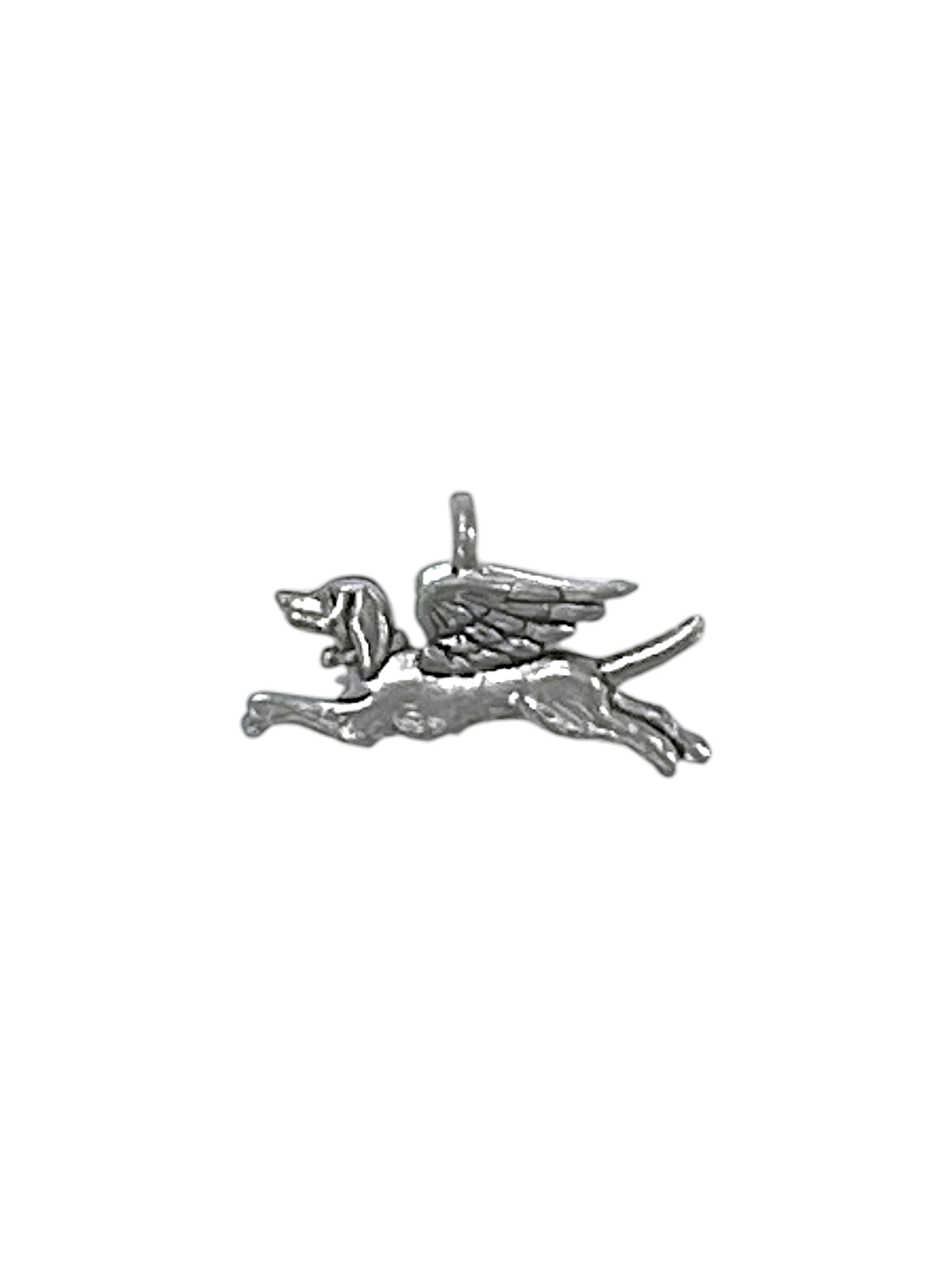 Silver Dog Angel Pewter Charm Pendant | Sympathy Gift | Travel Charm